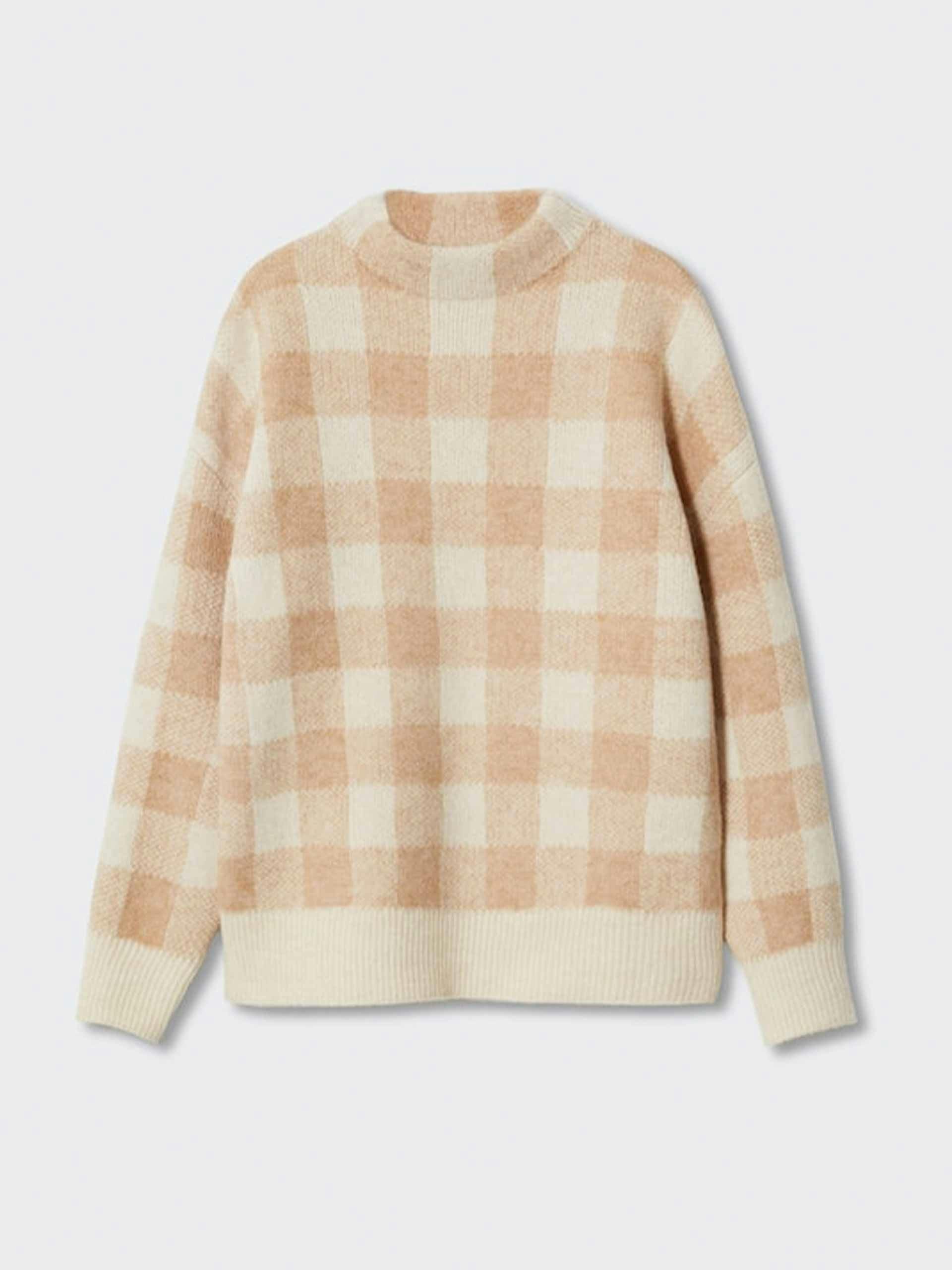Perkins collar checkered sweater