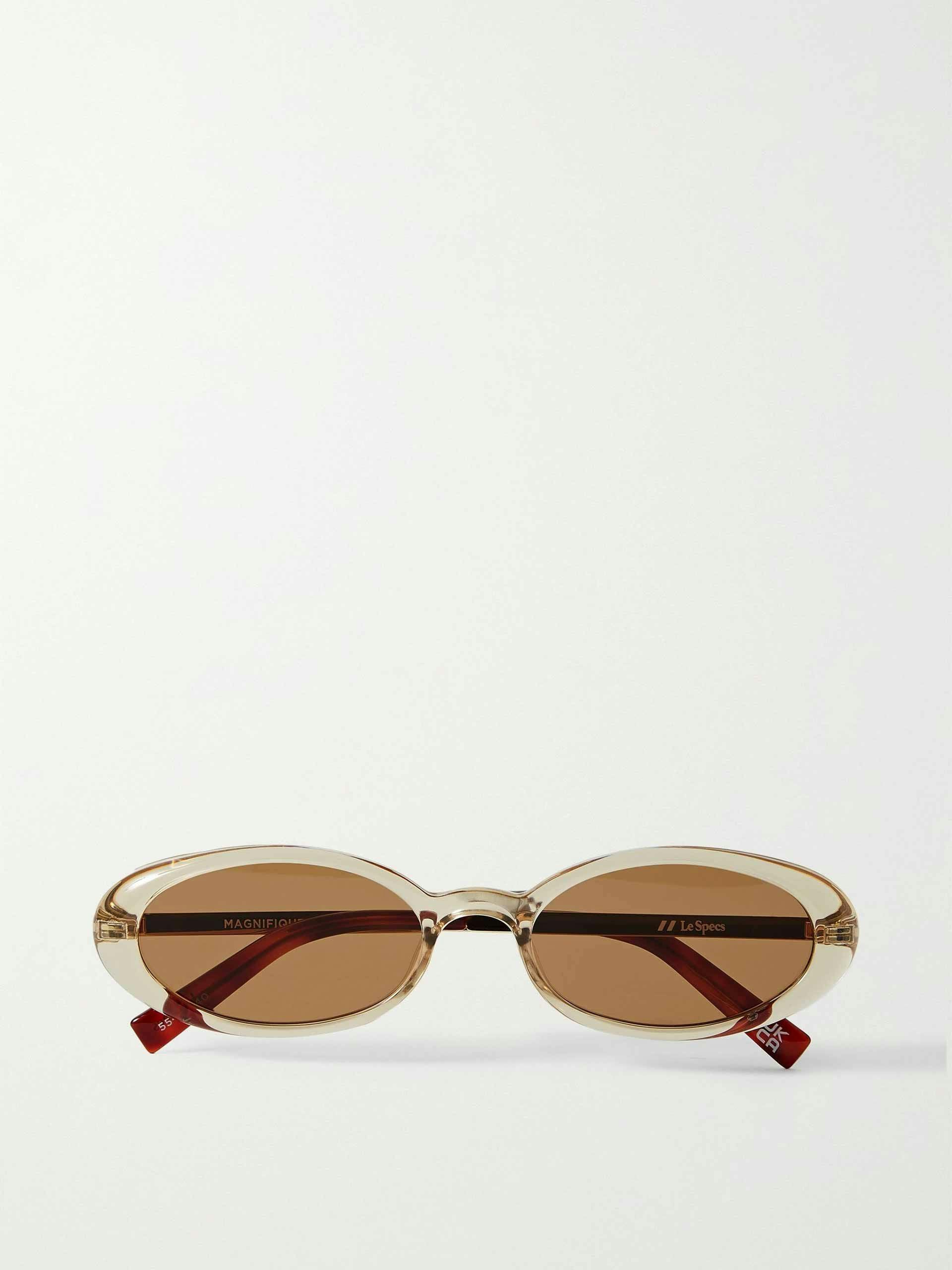 Magnifique oval-frame acetate and gold-tone sunglasses