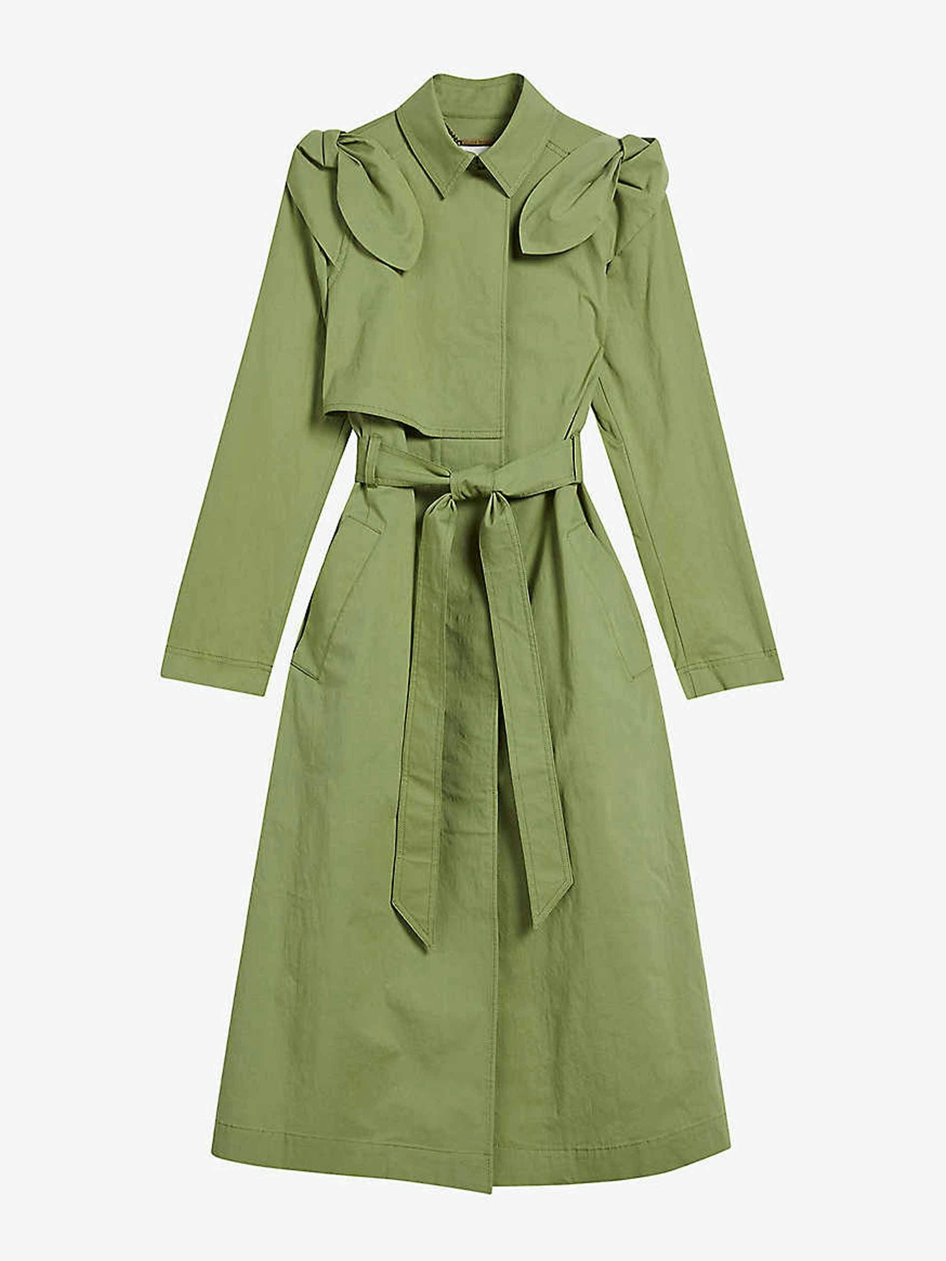 Martna self-tie regular-fit cotton-blend coat