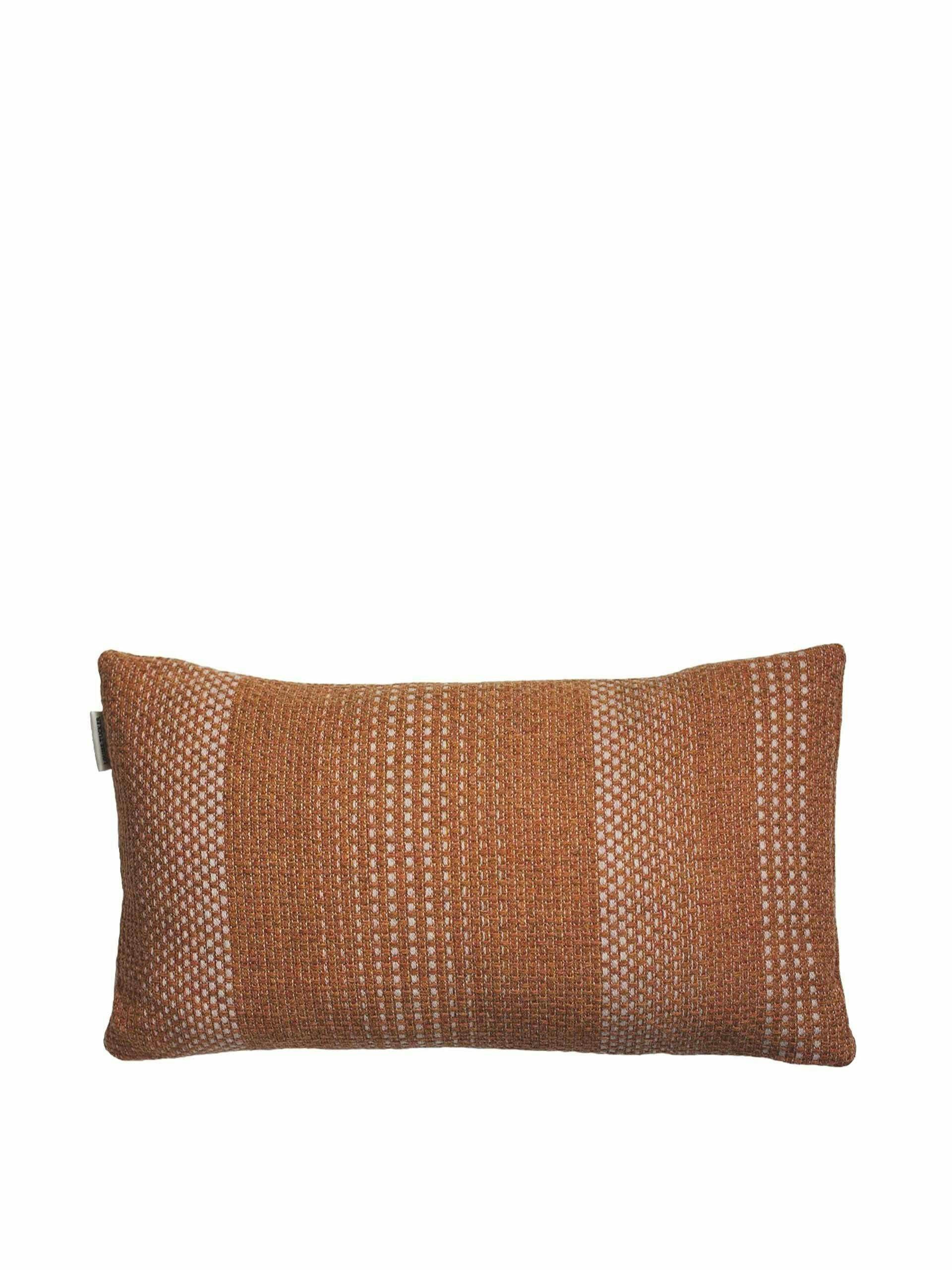 Merino wool cushion - speckle stripe orange