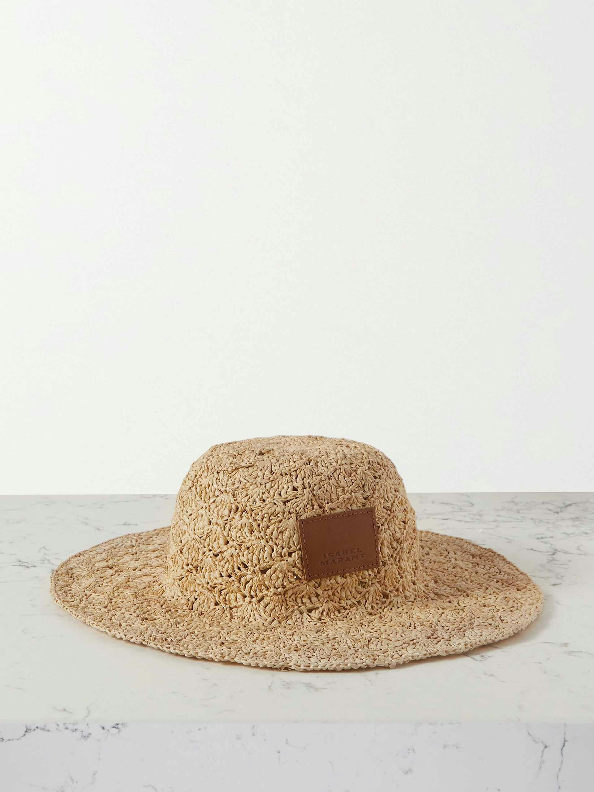 Crochet raffia hat