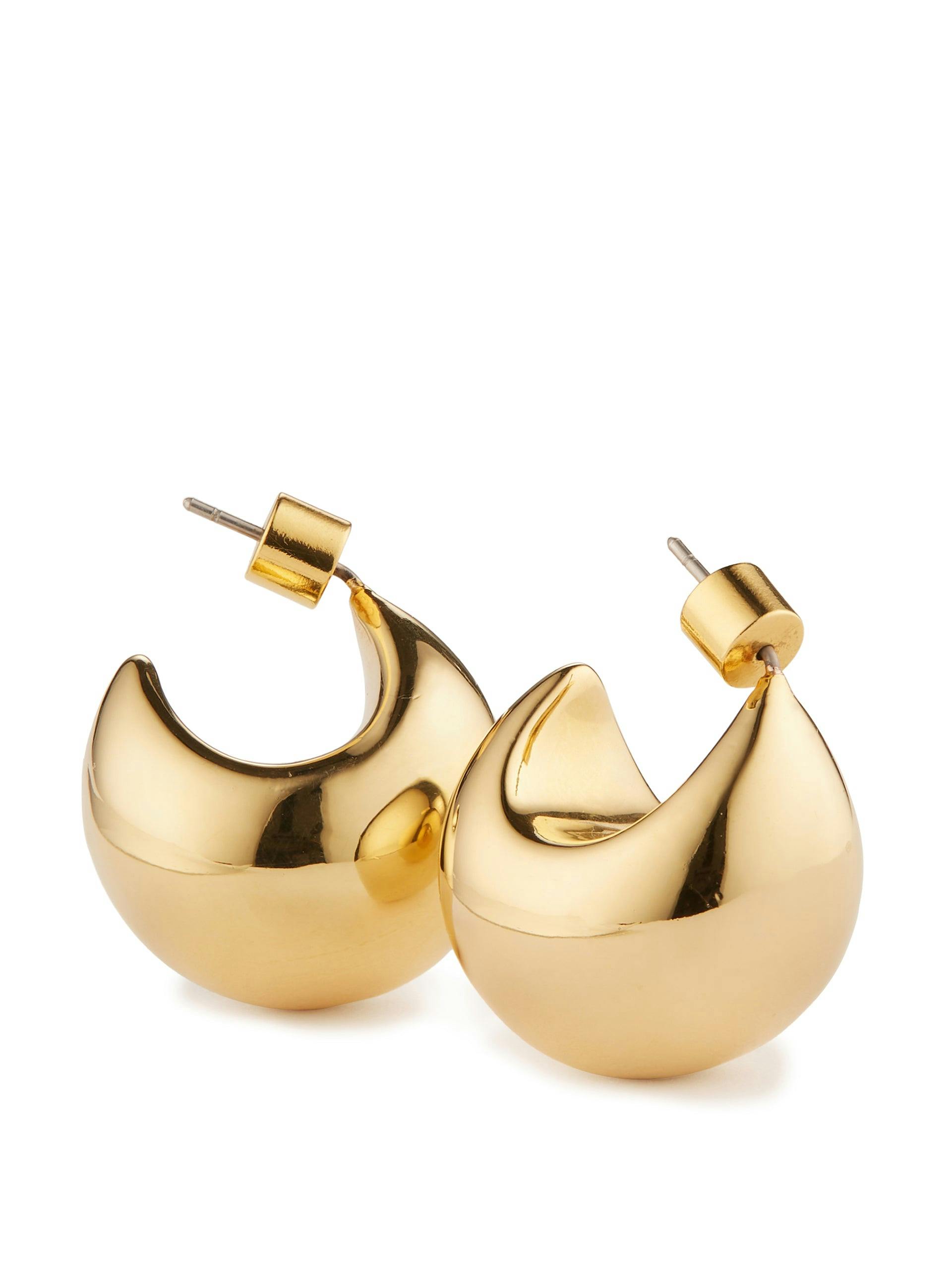 Gold plated chunky dome earrings