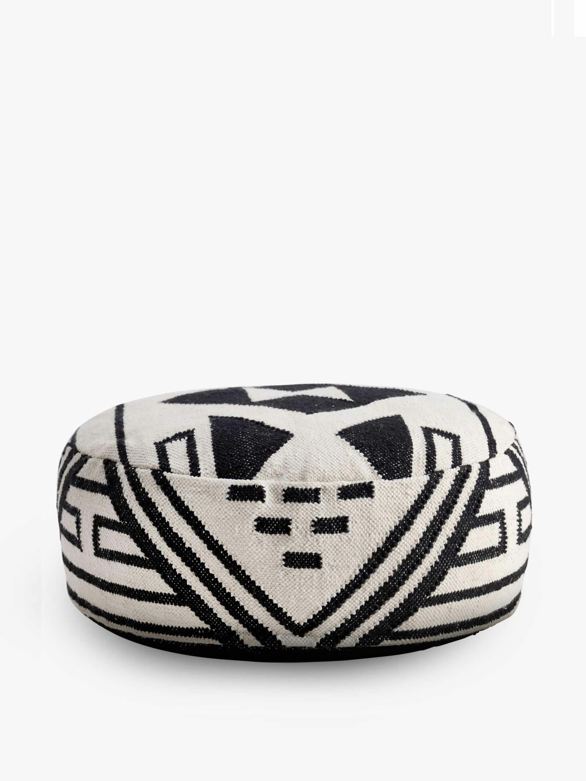 Aztec-patterned pouffe