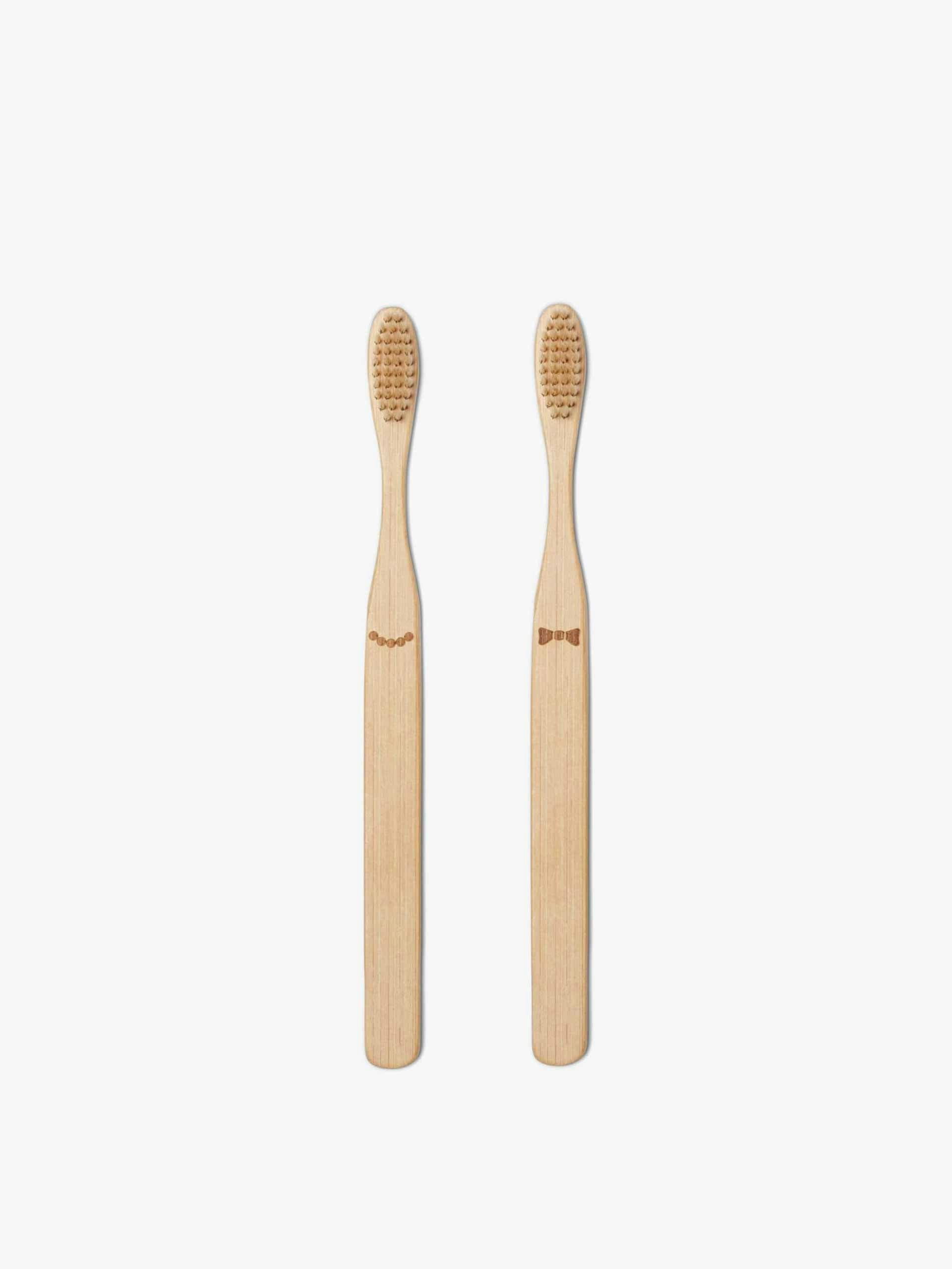His and hers bamboo toothbrushes