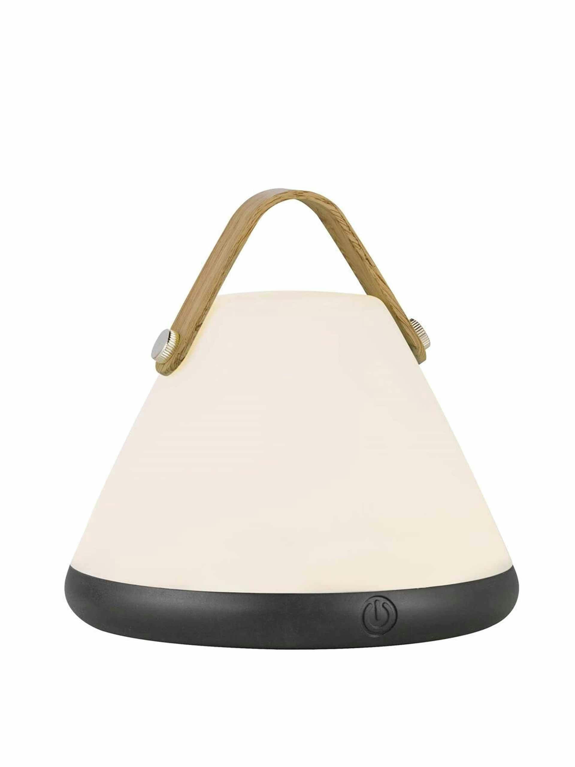 Outdoor lamp with wooden handle