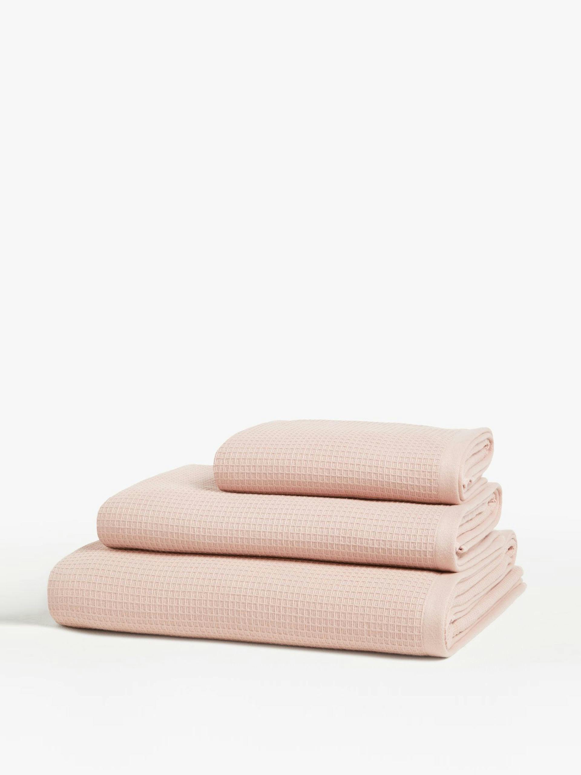 Pink waffle bath towel