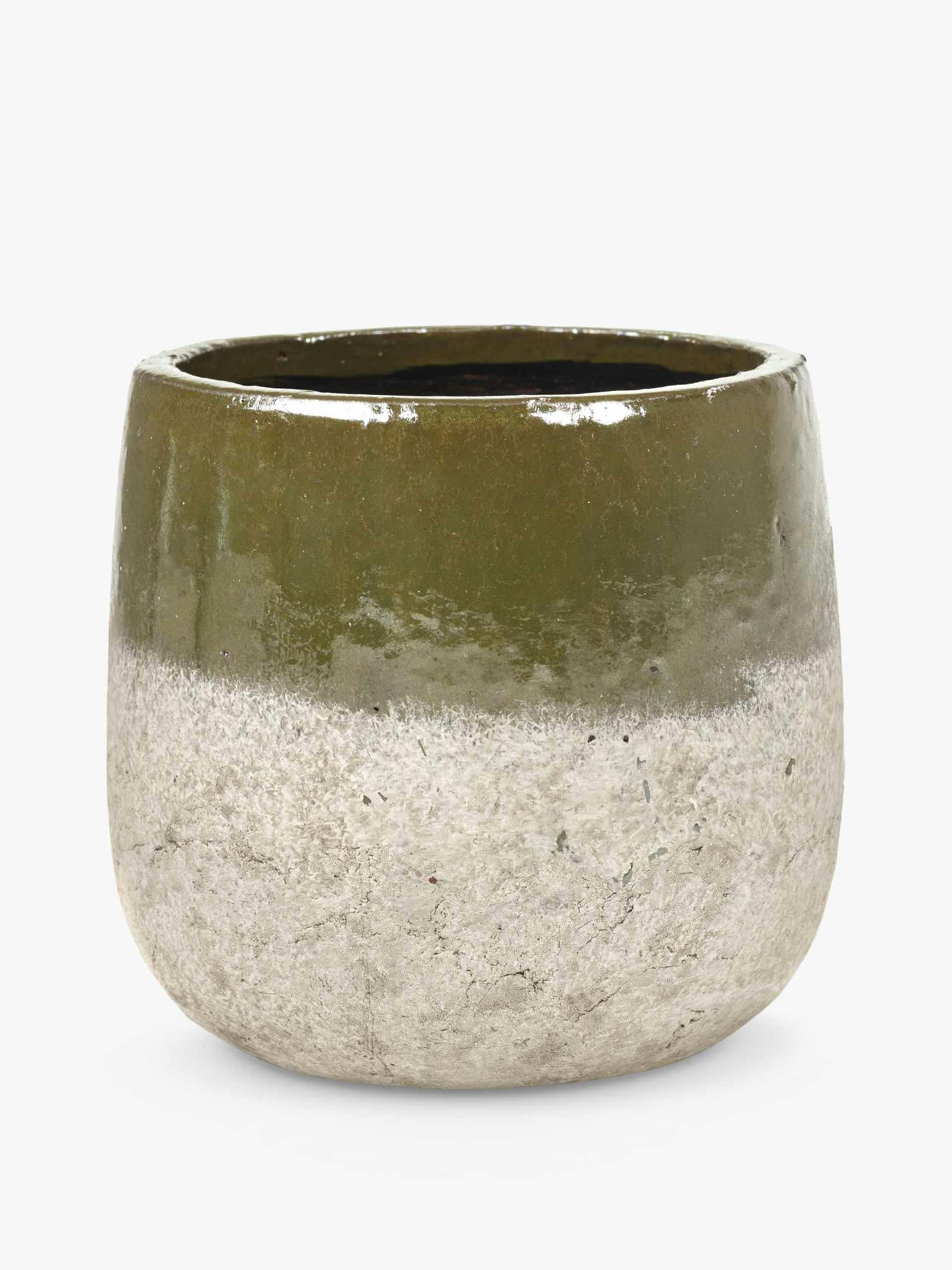 Glazed stoneware plant pot