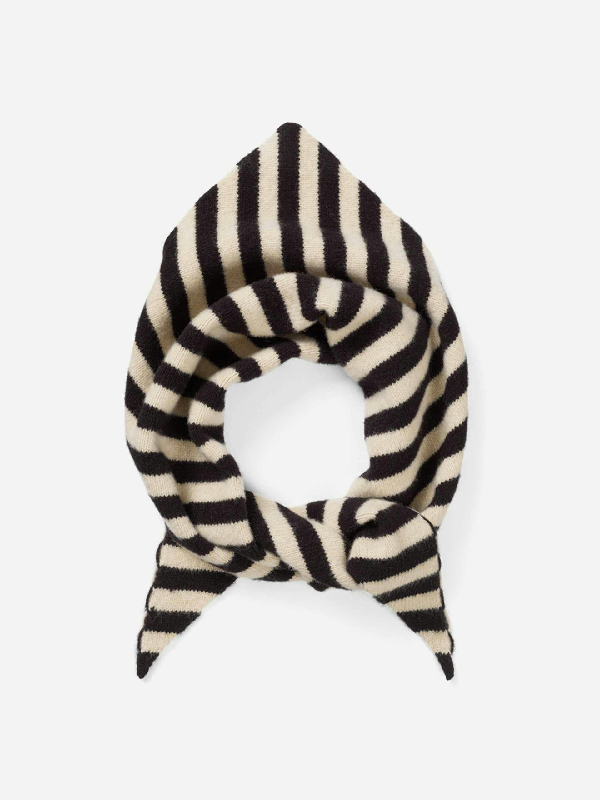 Black and oatmeal striped neckerchief