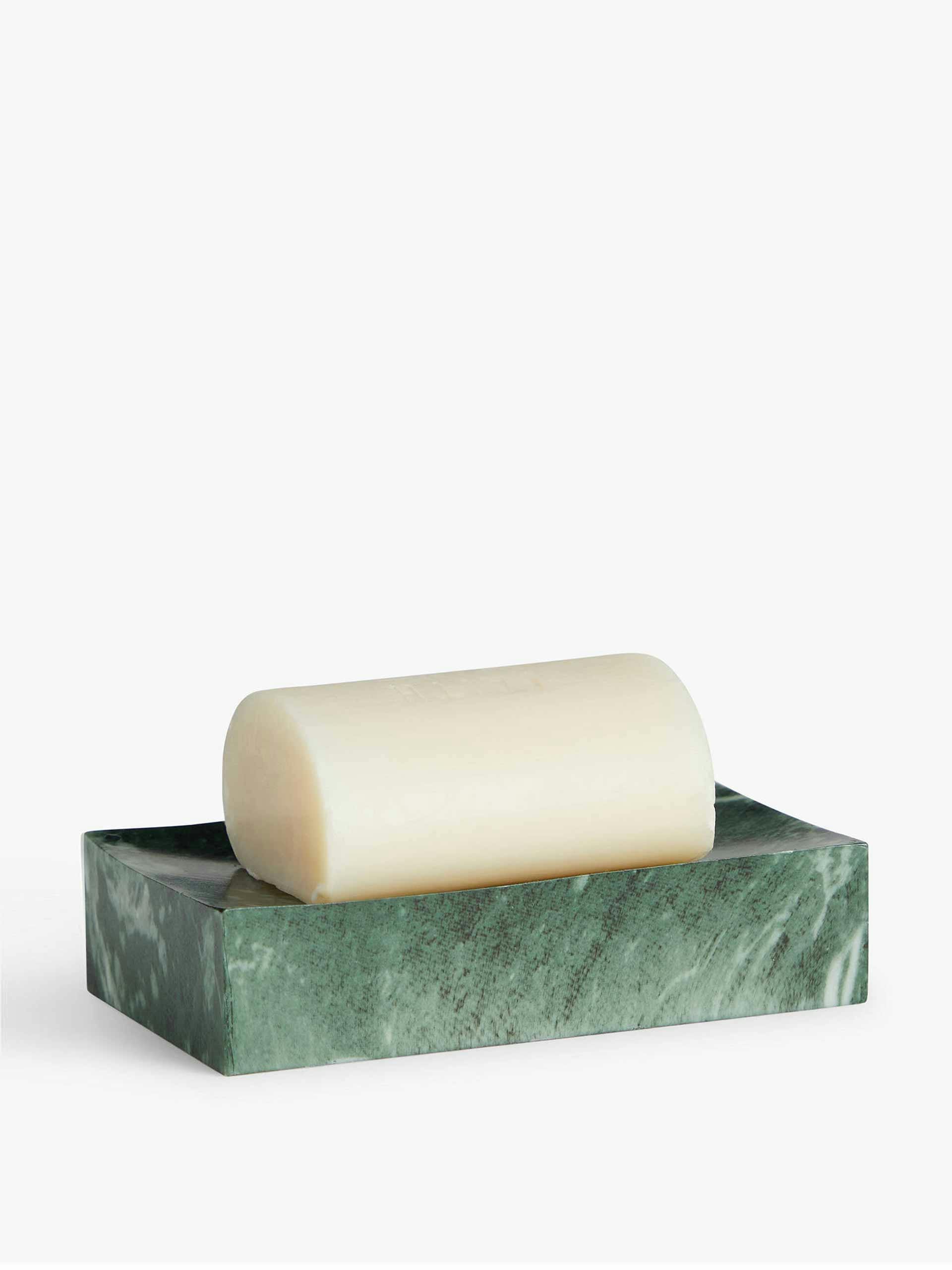 Green marble soap dish