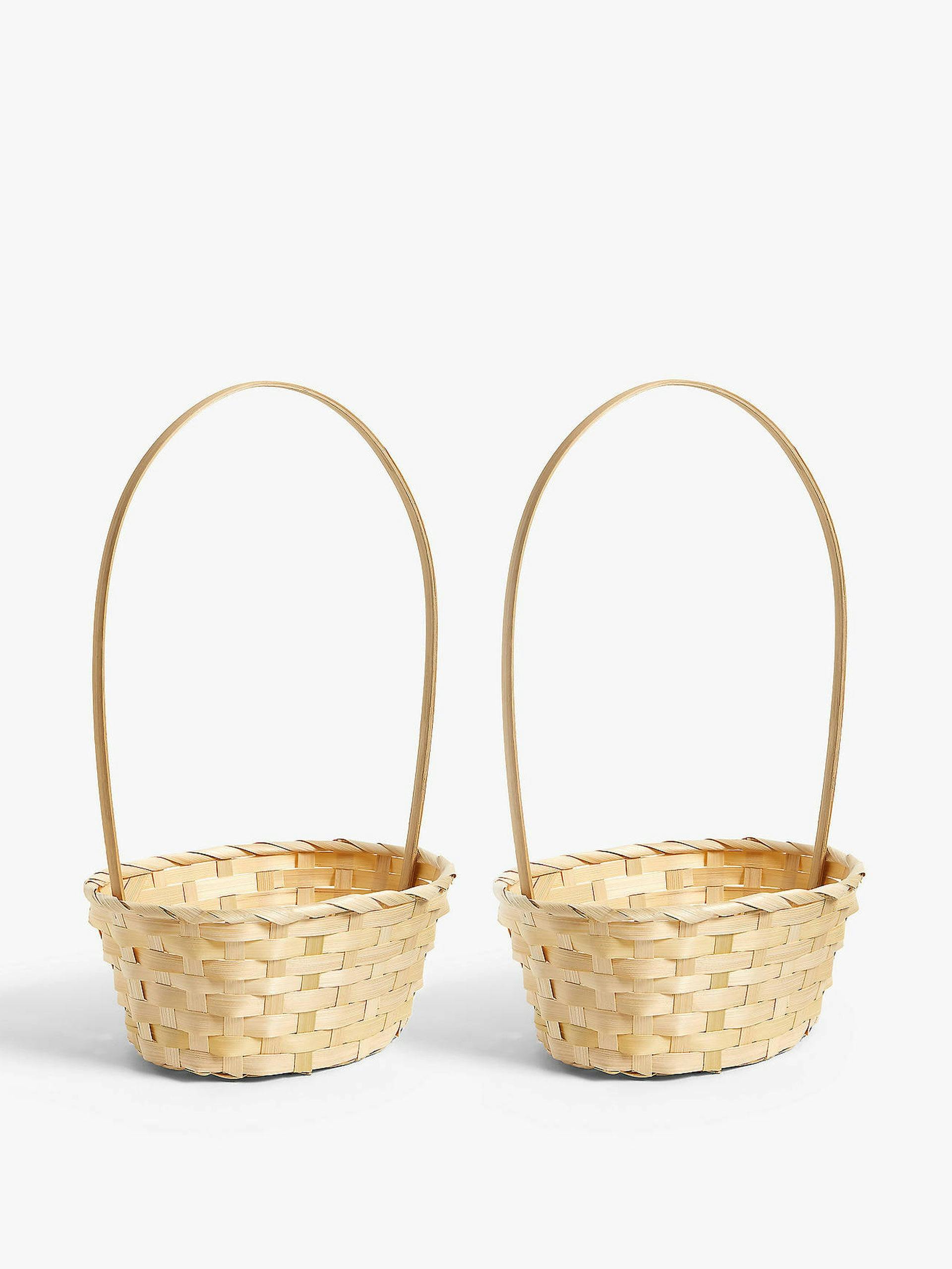 Woven bamboo baskets (set of 2)