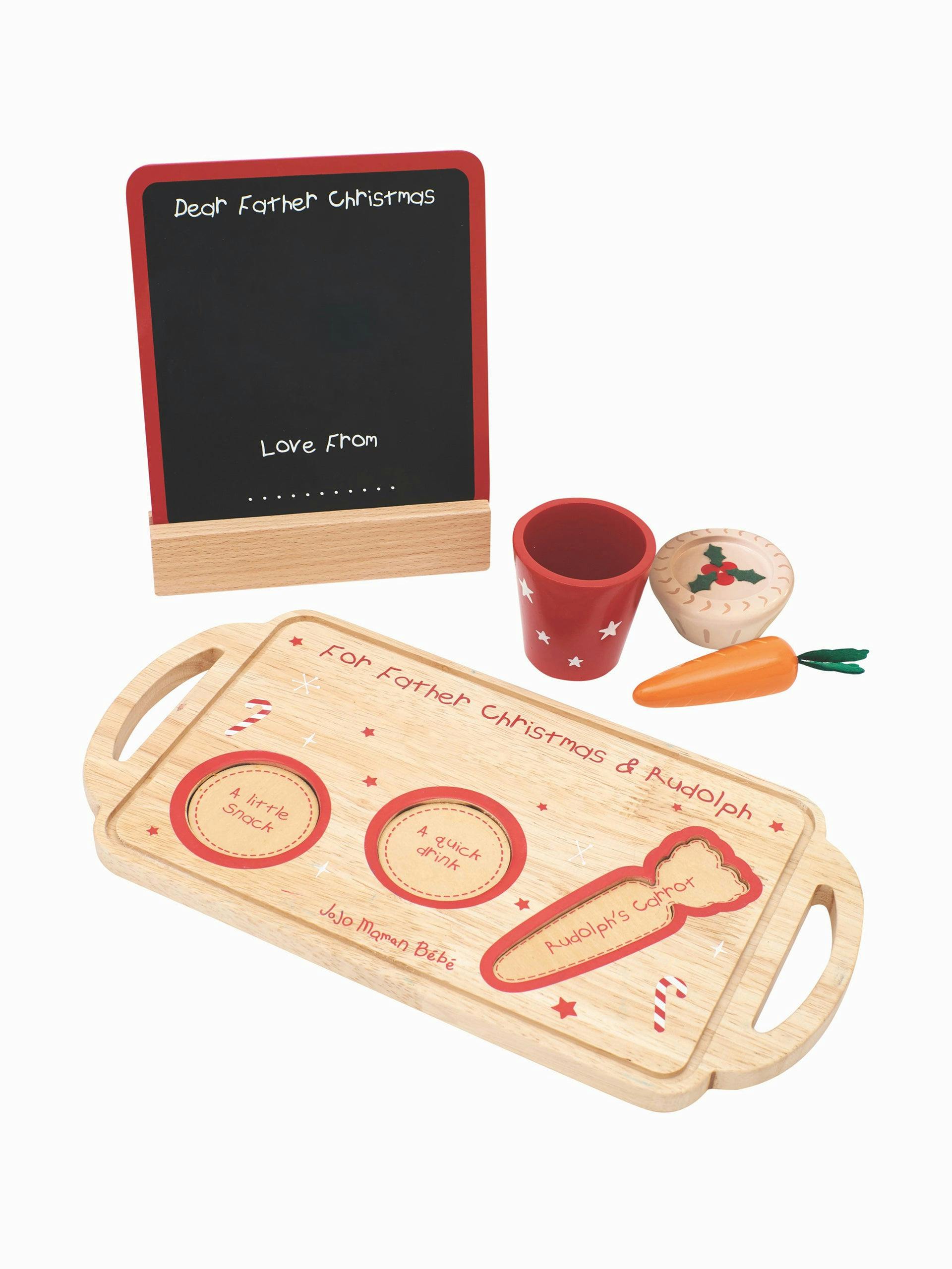 Wooden christmas tray set