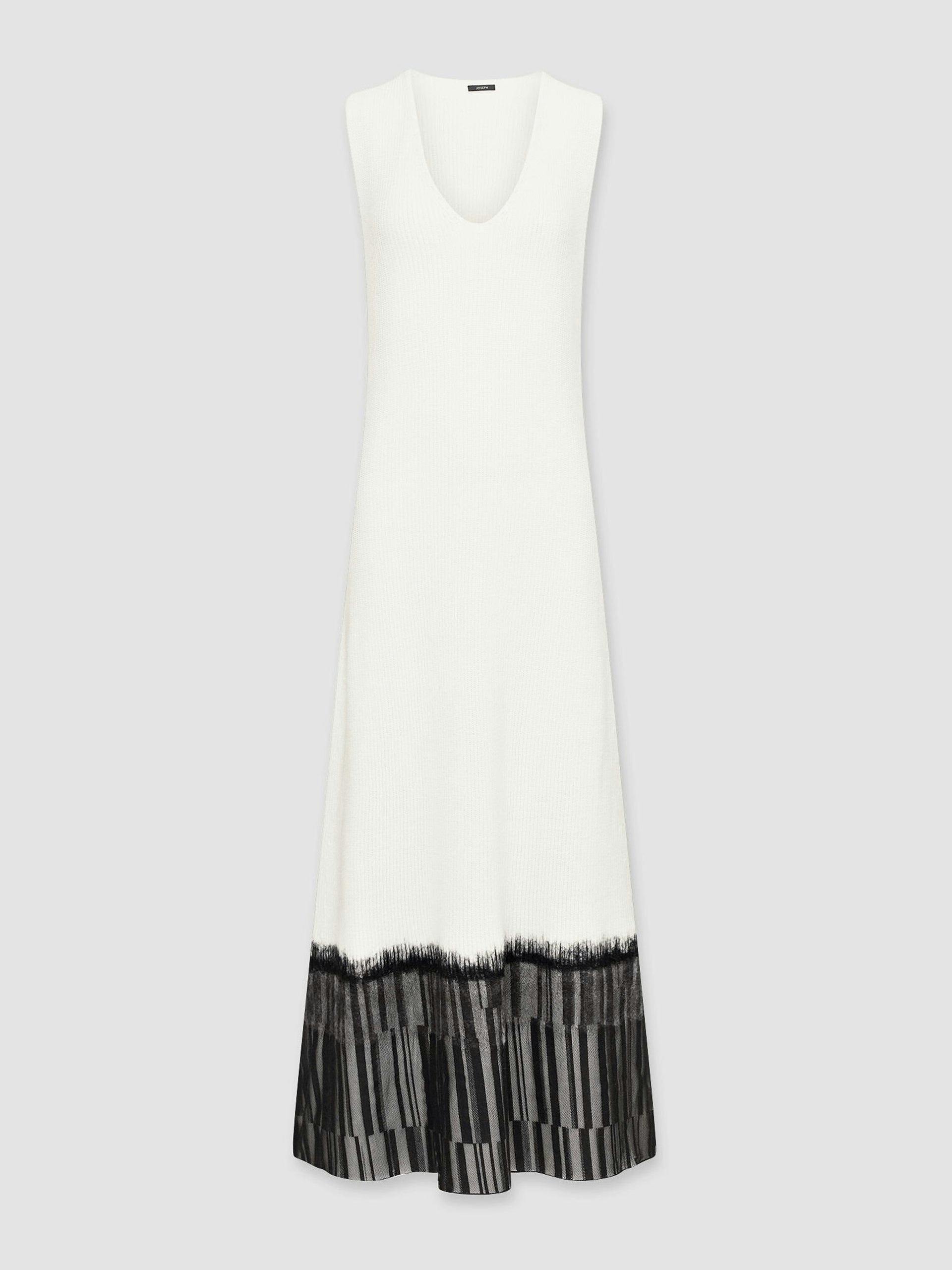 Ivory knit and lace dress