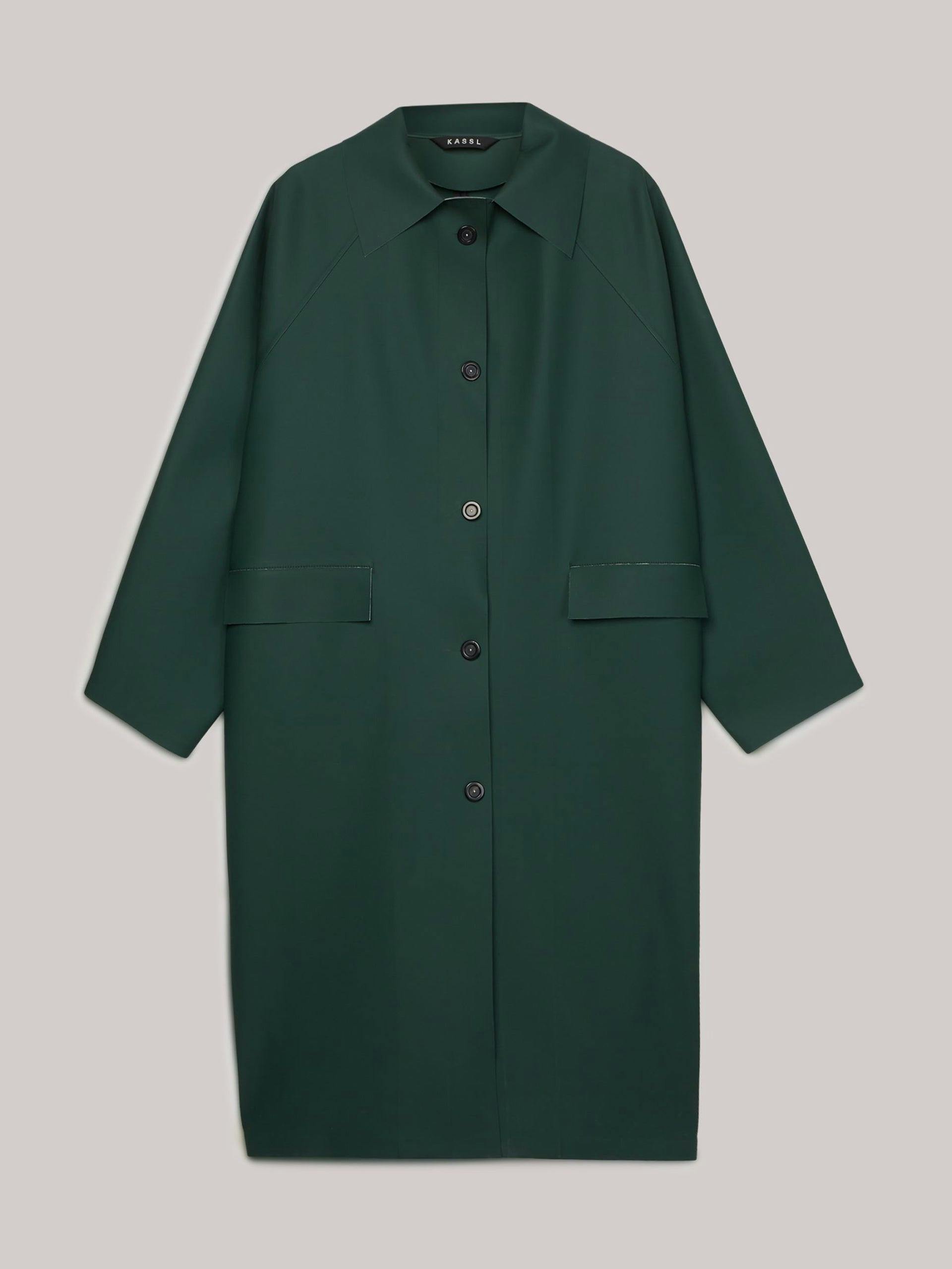 Green water-repellent coat