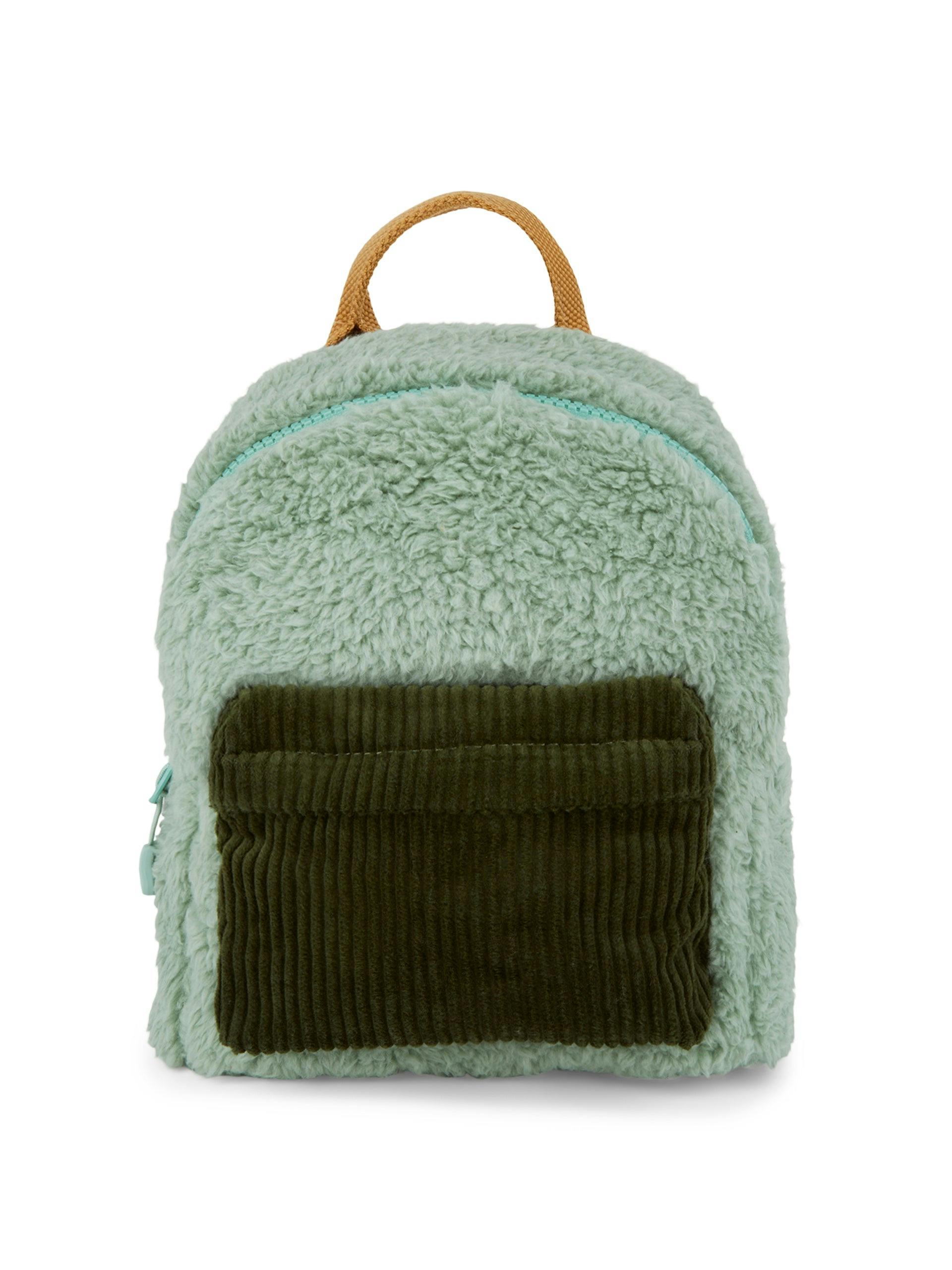 Green teddy backpack