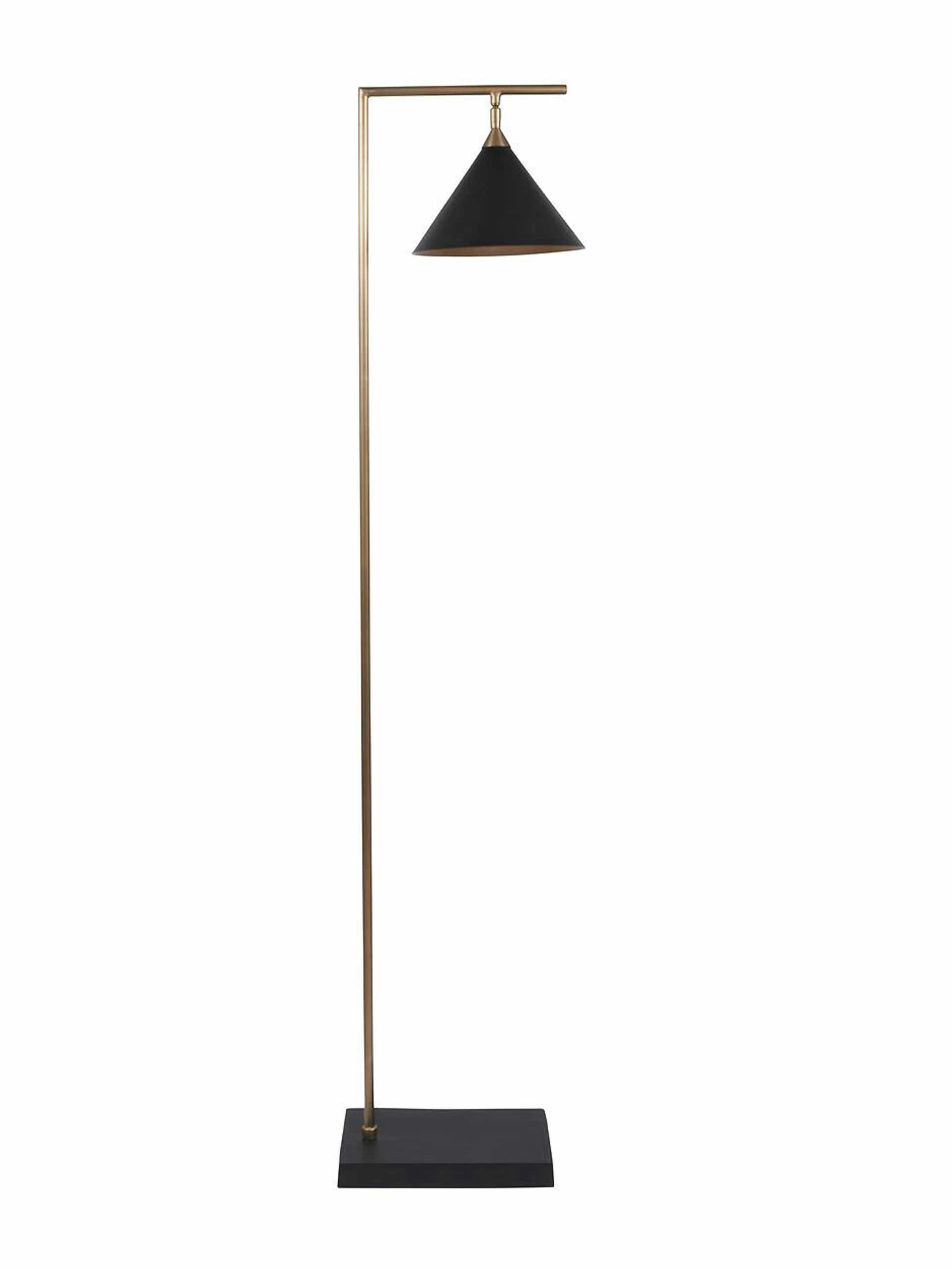 Black and brass floor lamp
