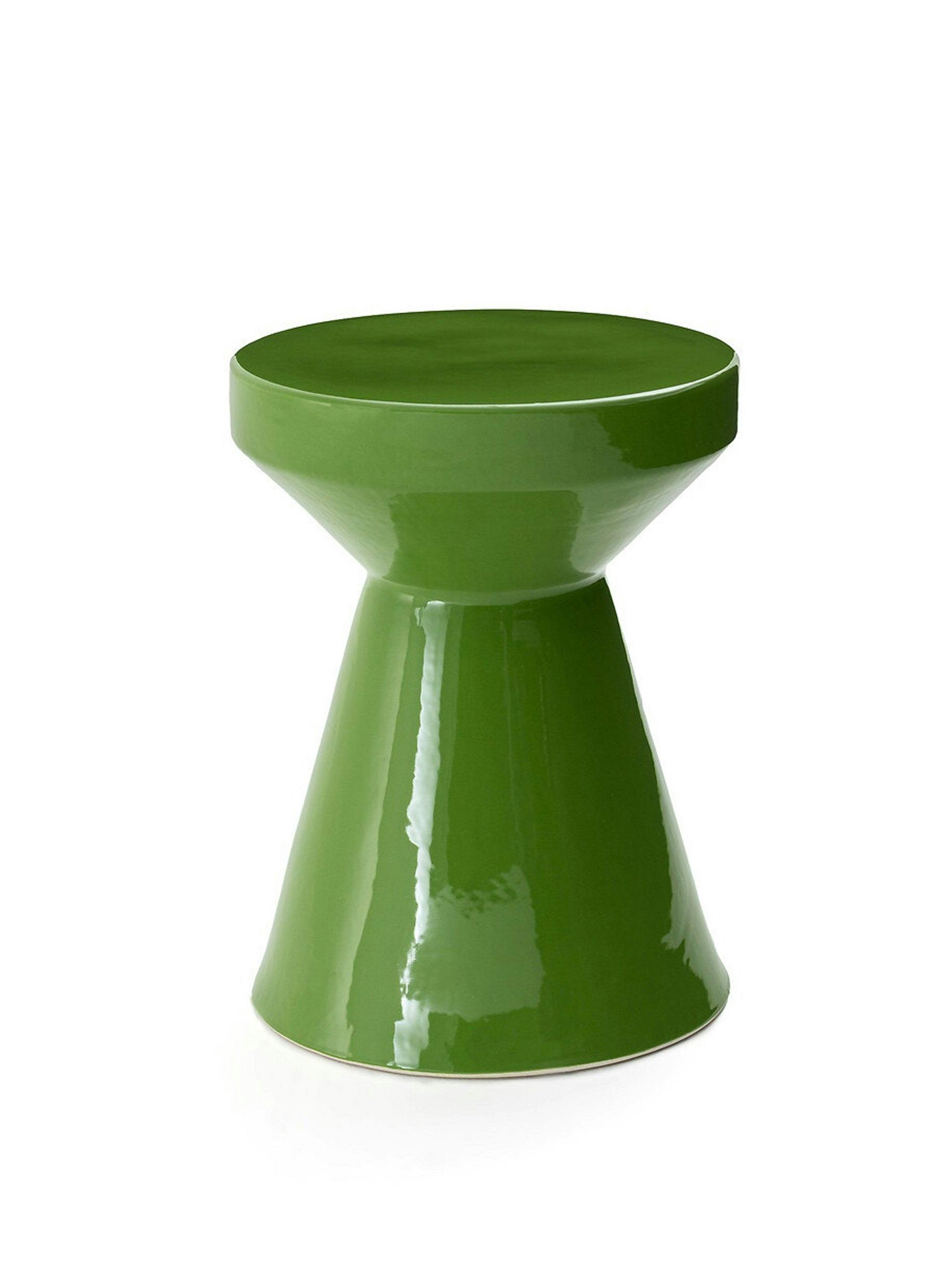 Green ceramic side table
