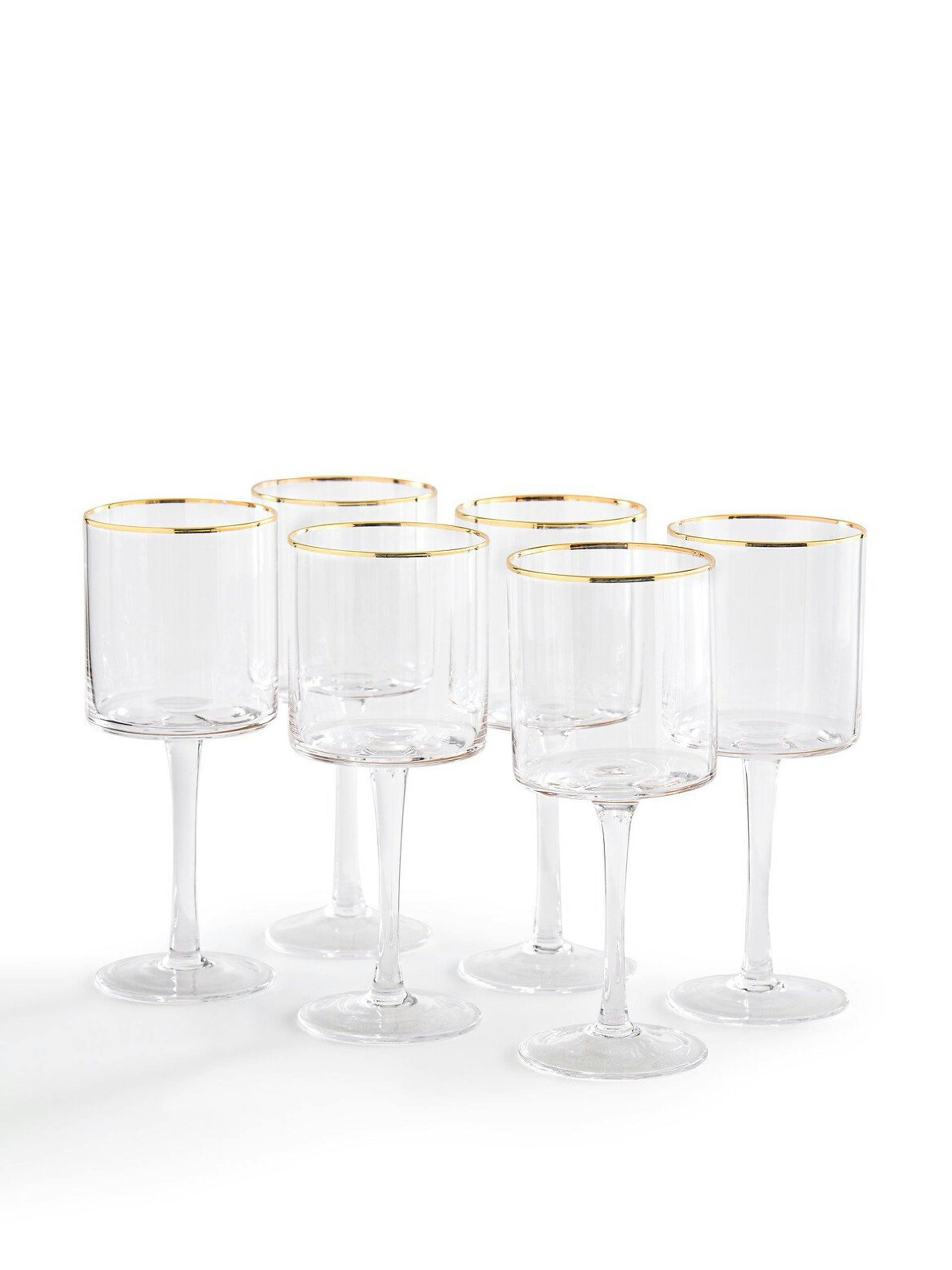 Glasses with golden borders (set of 6)