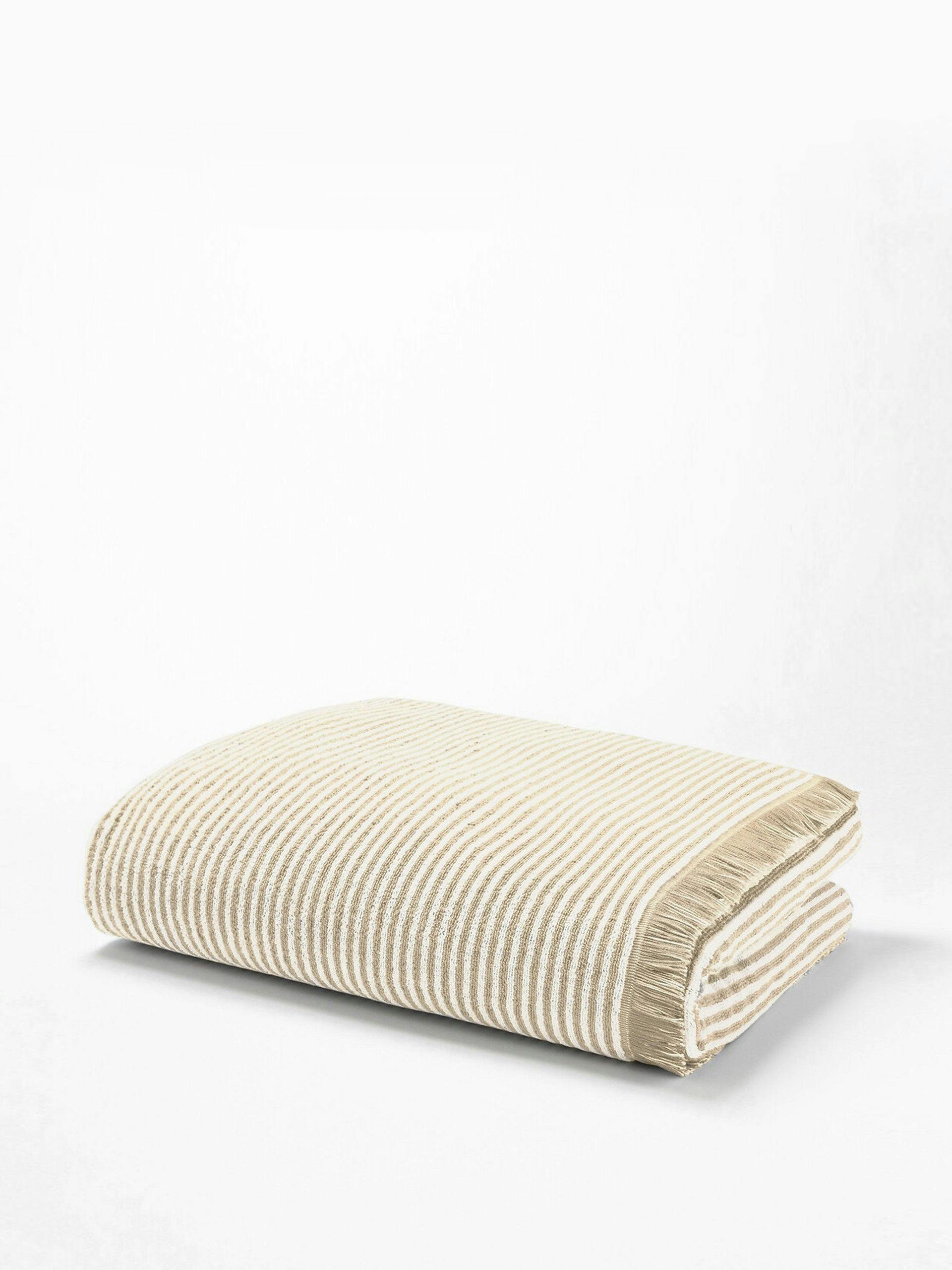 Cotton striped bath towel