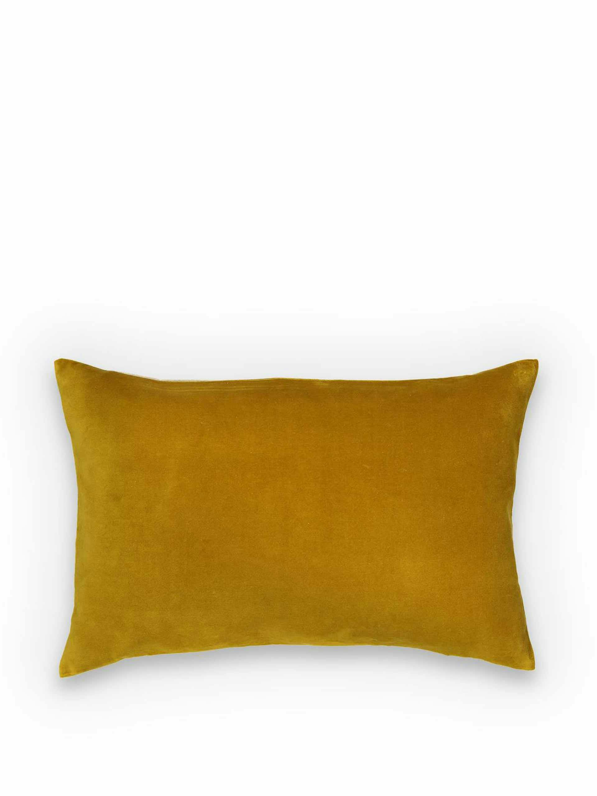 Velvet and linen cushion cover