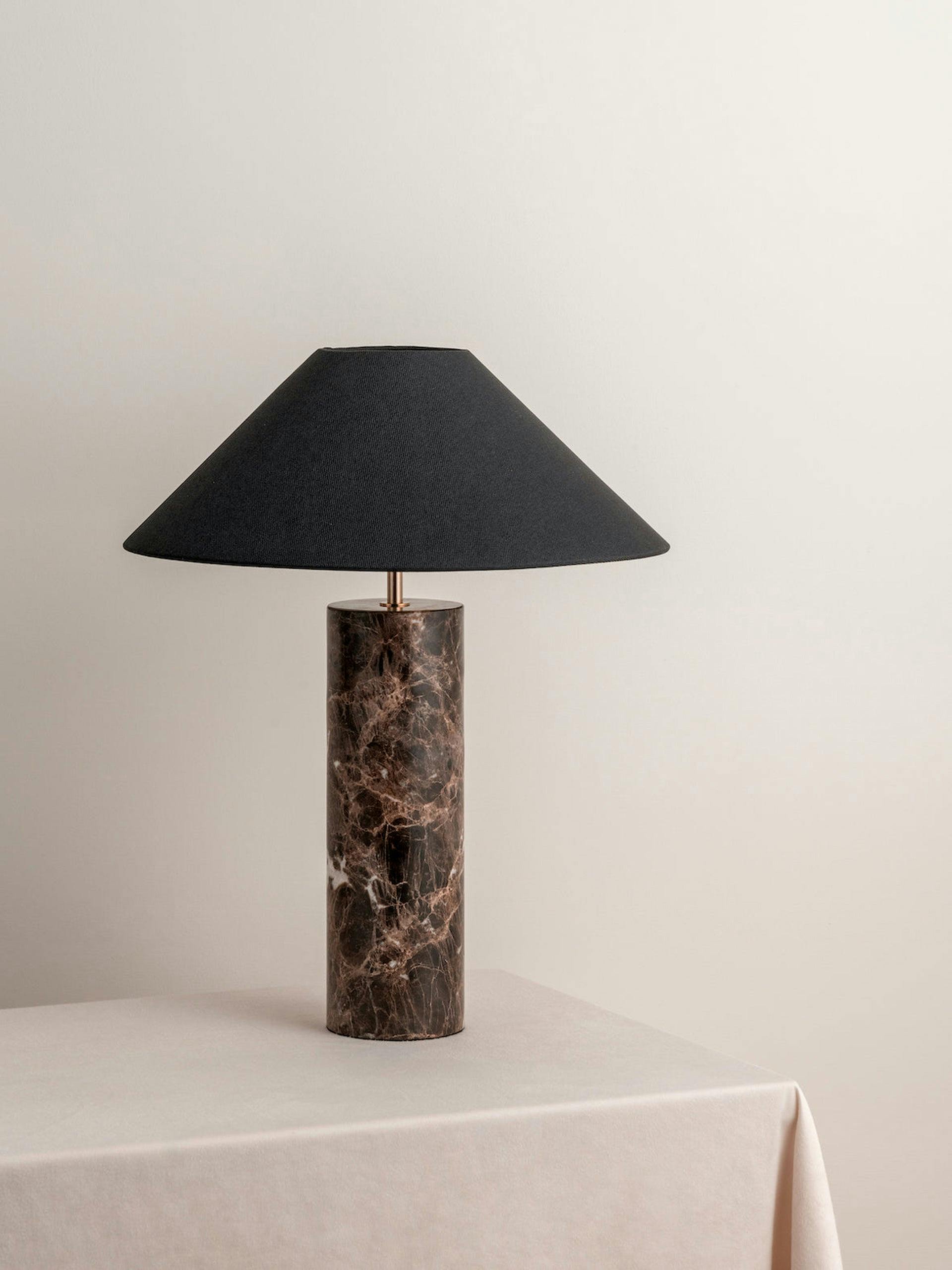 Brown marble table lamp