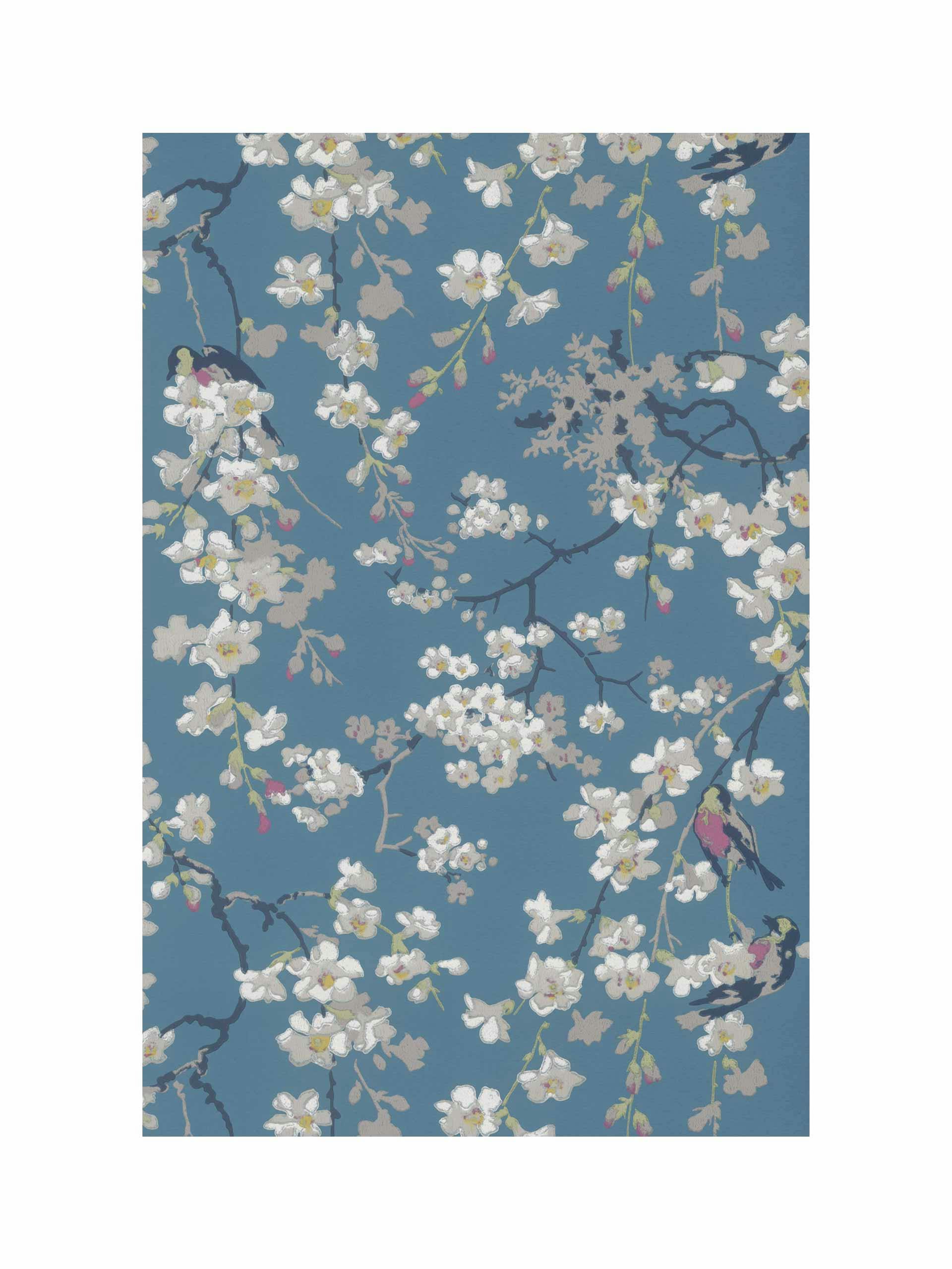 Massingberd Blossom wallpaper in deep blue