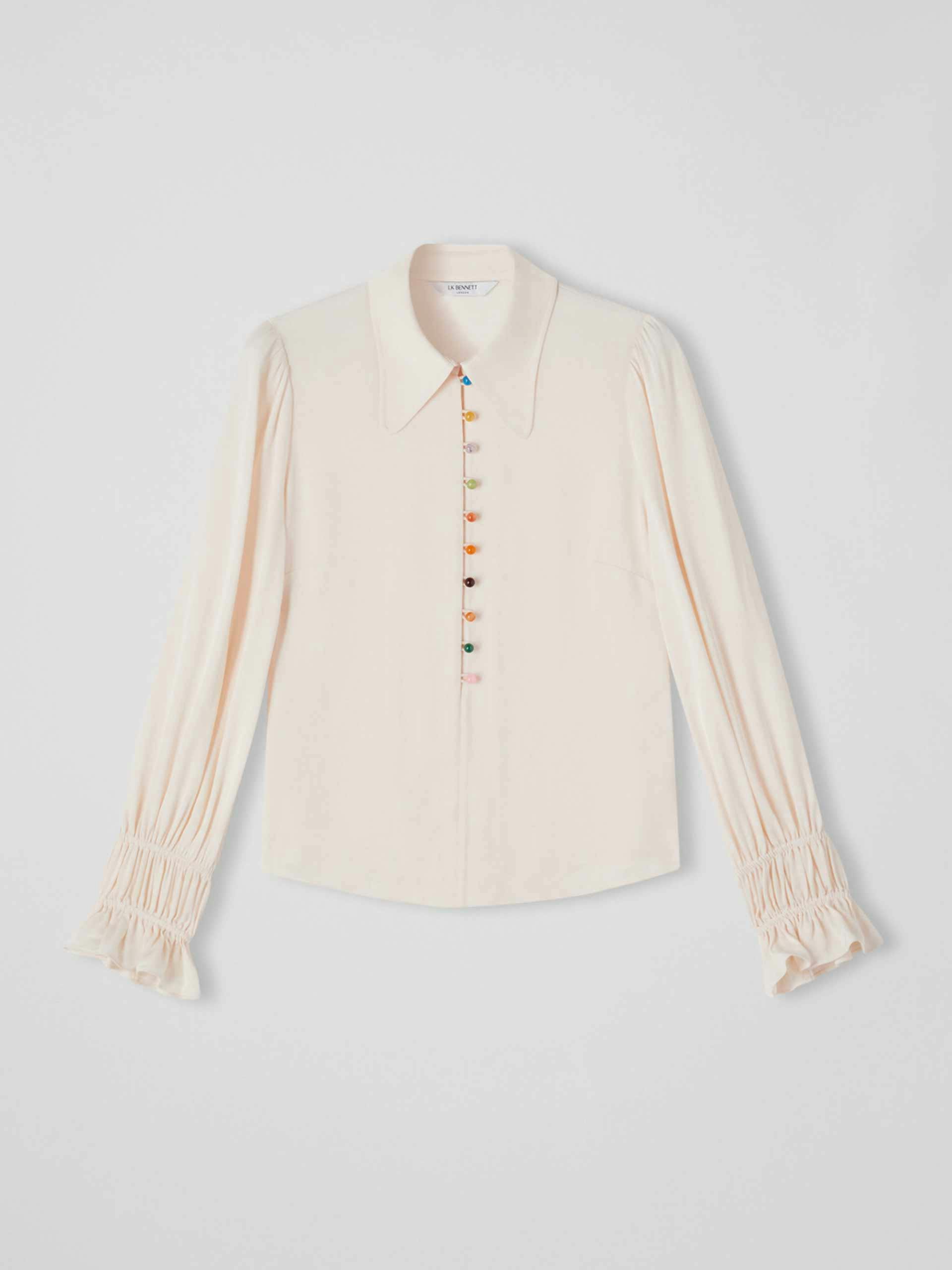 Marble button blouse