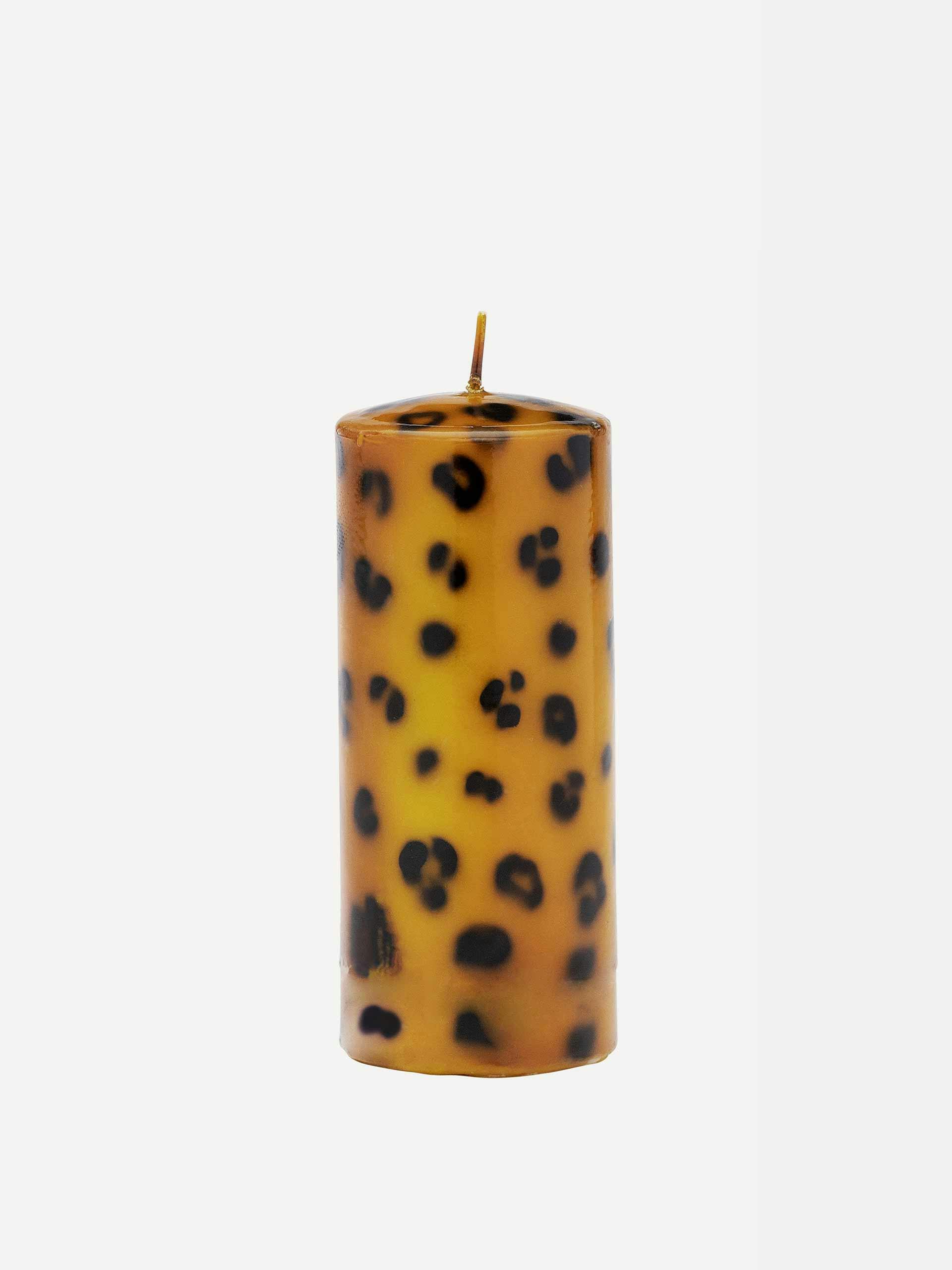 Leopard-print candle