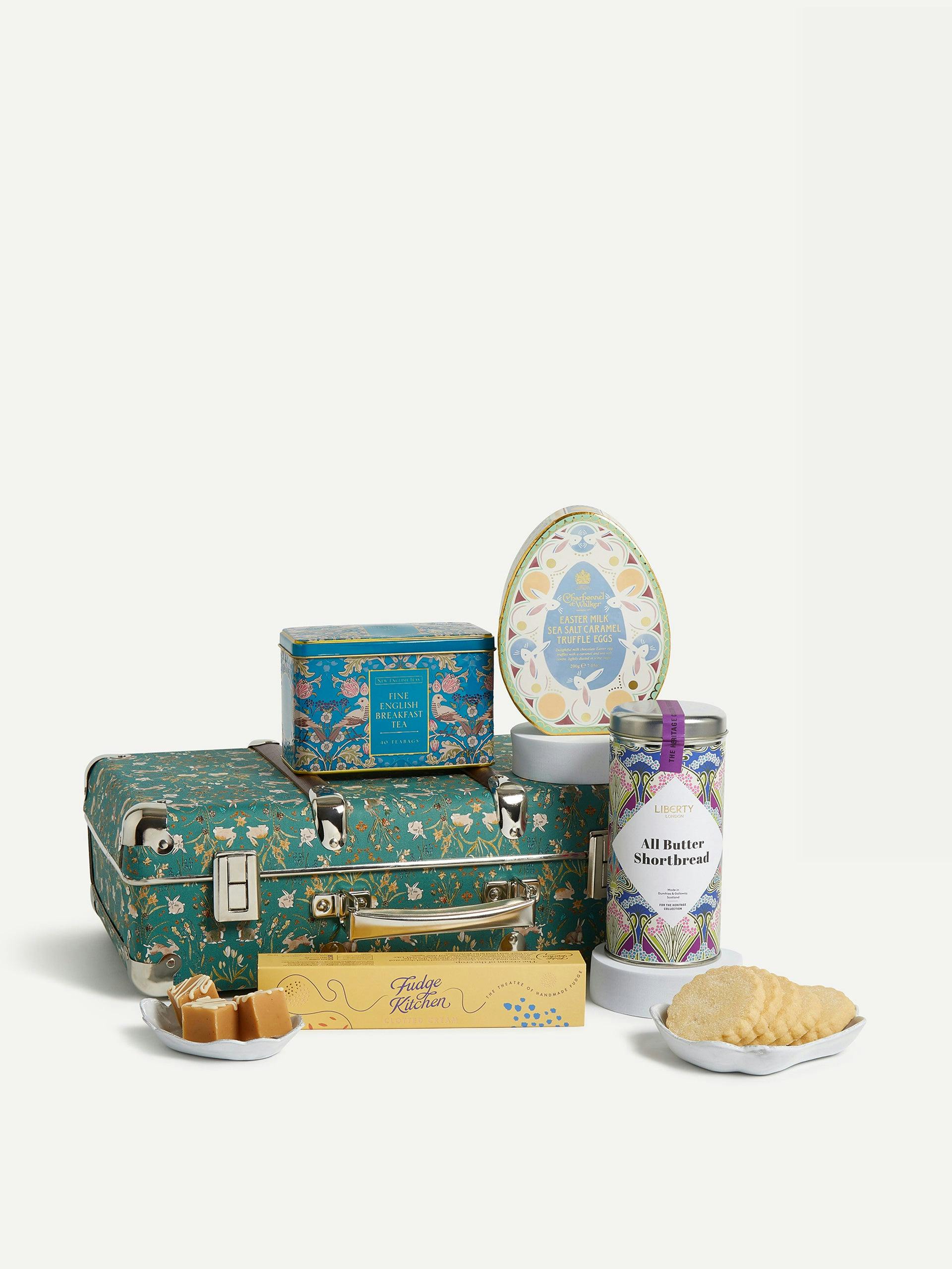 Country bunnies easter suitcase hamper