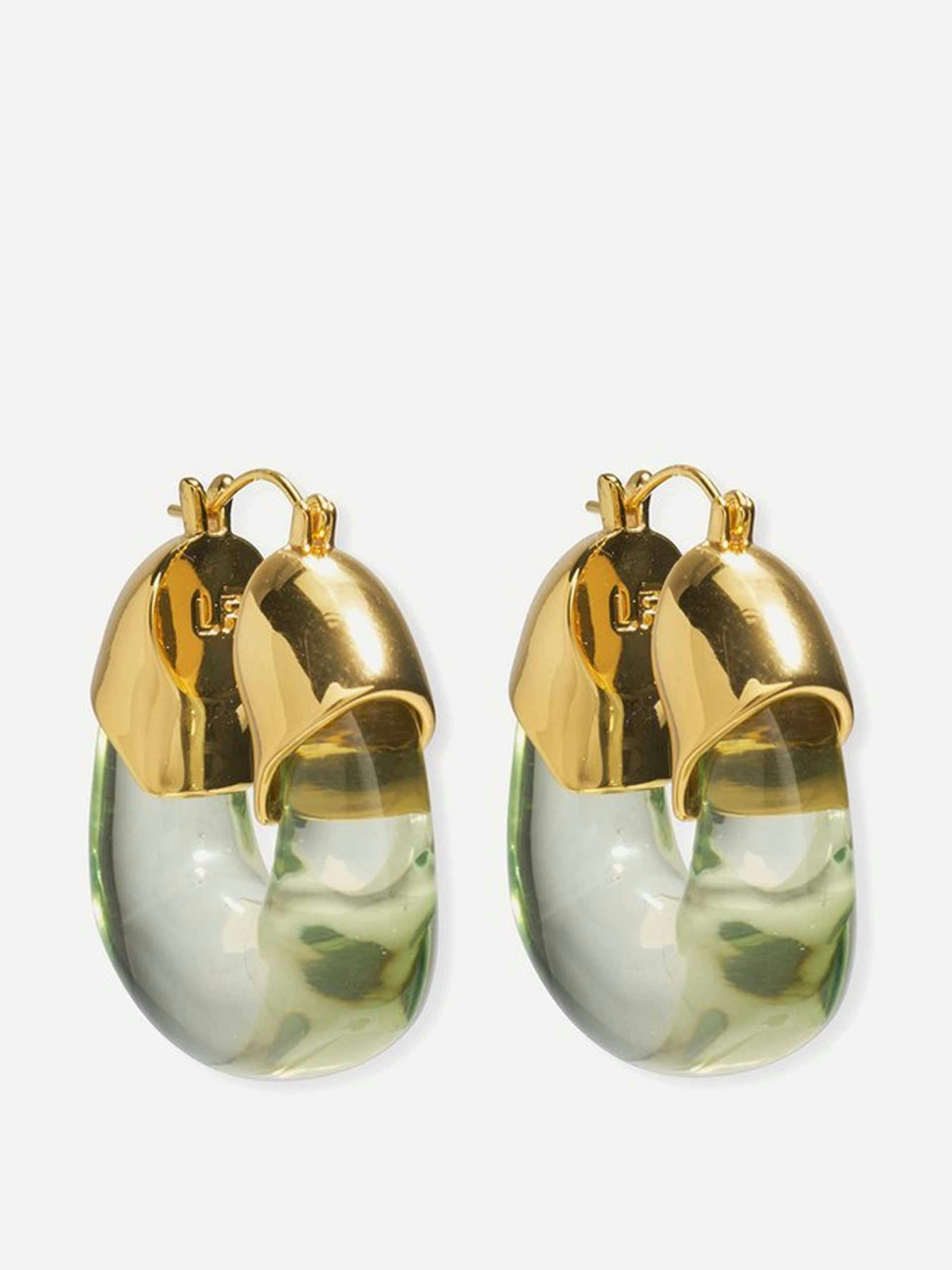 Gold-plated organic hoop earrings
