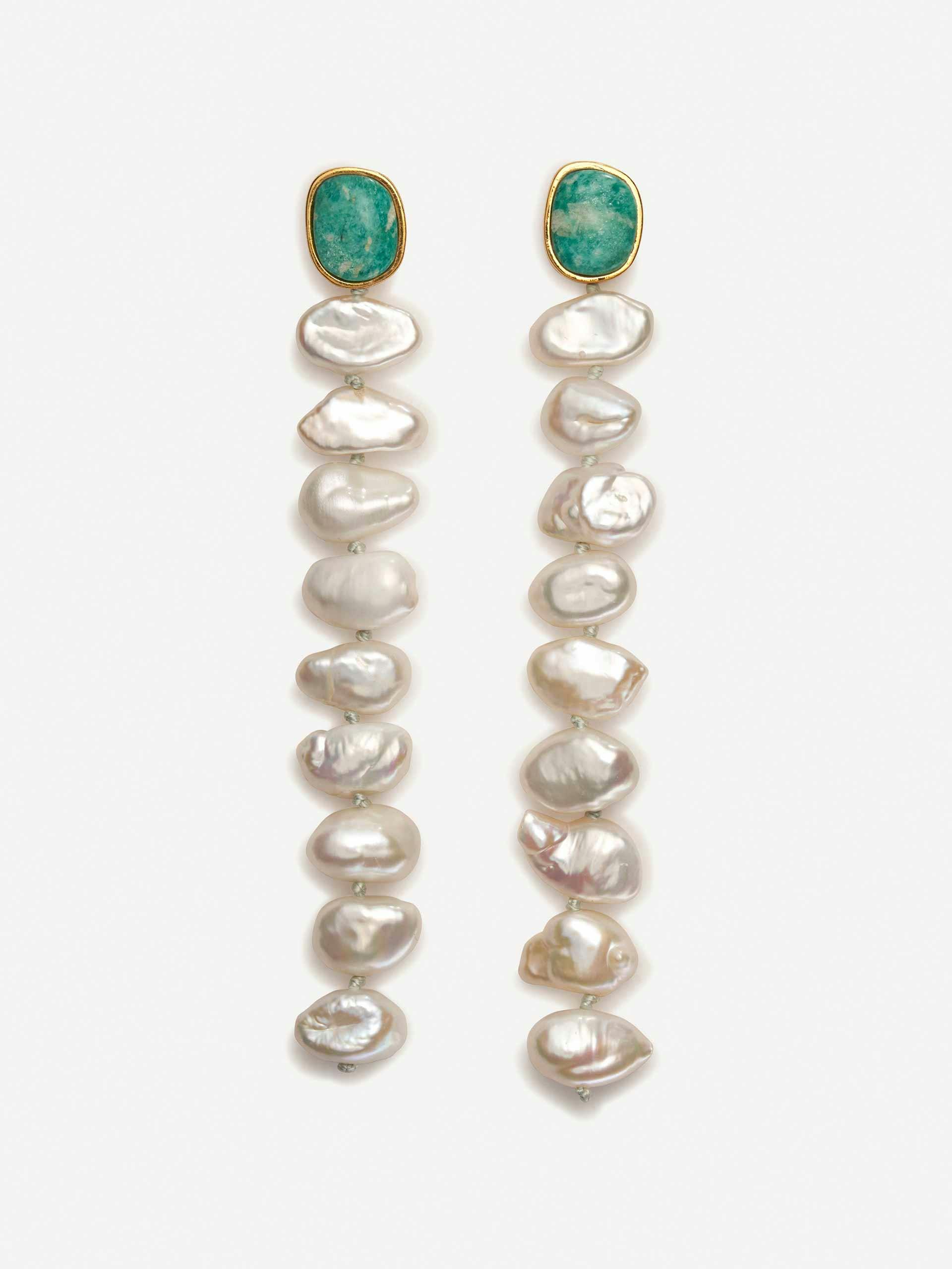 Gold-plated Paloma pearl earrings