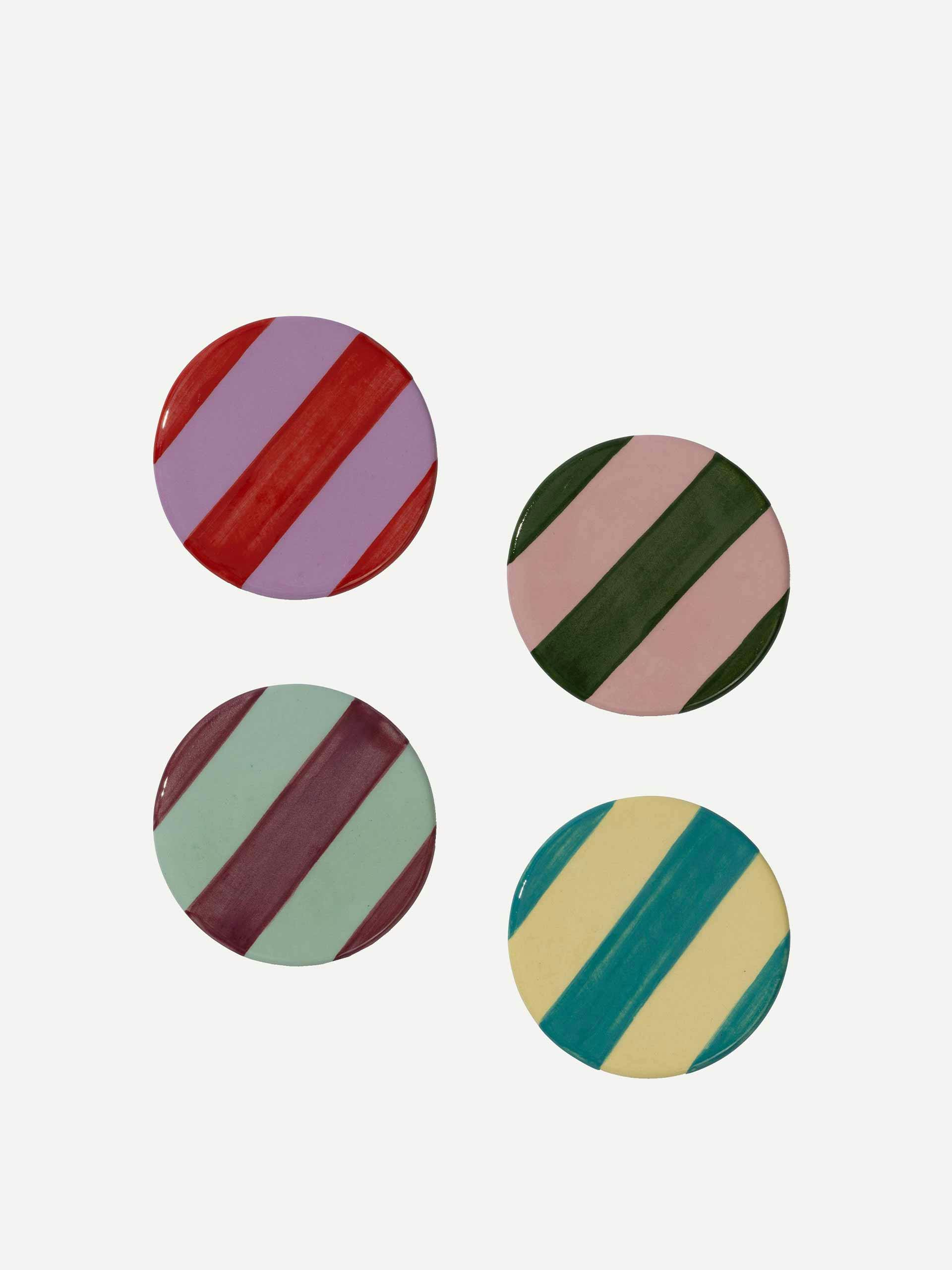 Striped coasters ( set of 4 )