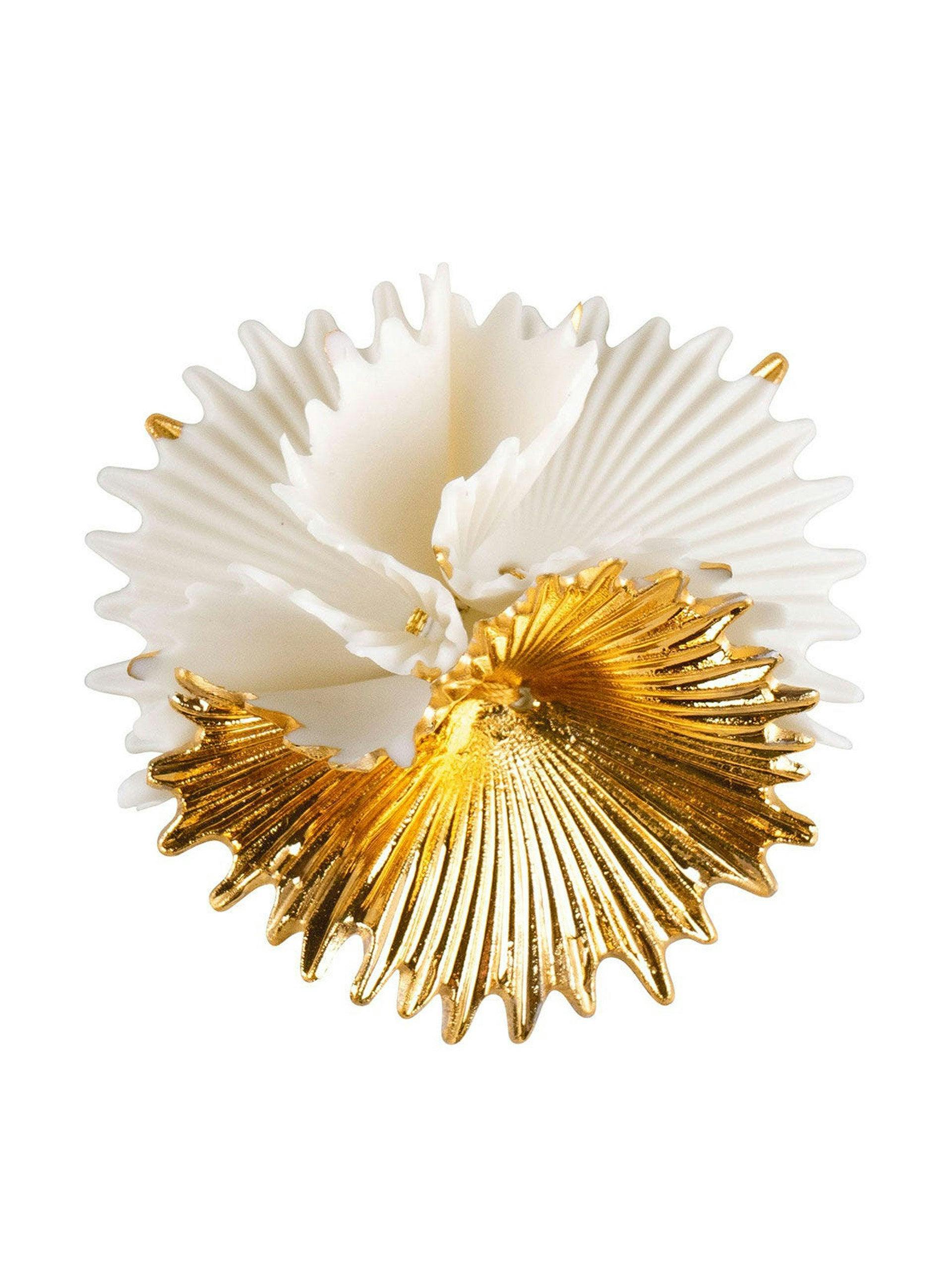 White and gold brooch