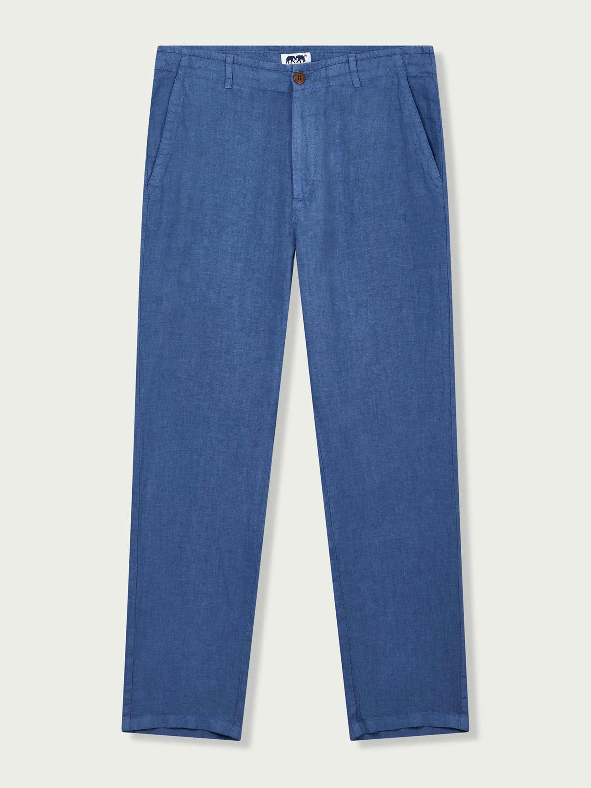 Blue linen trousers
