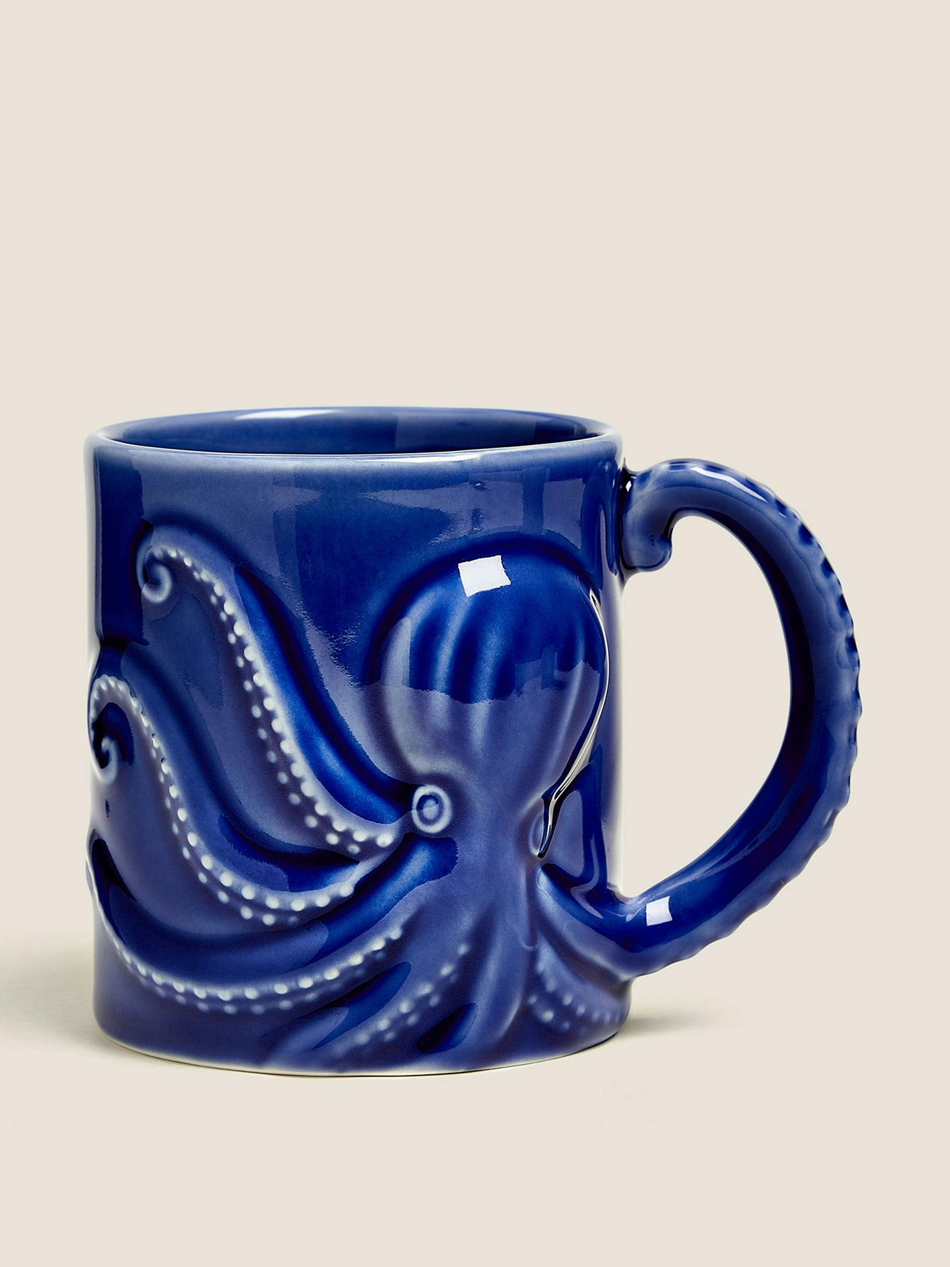 Blue octopus mug