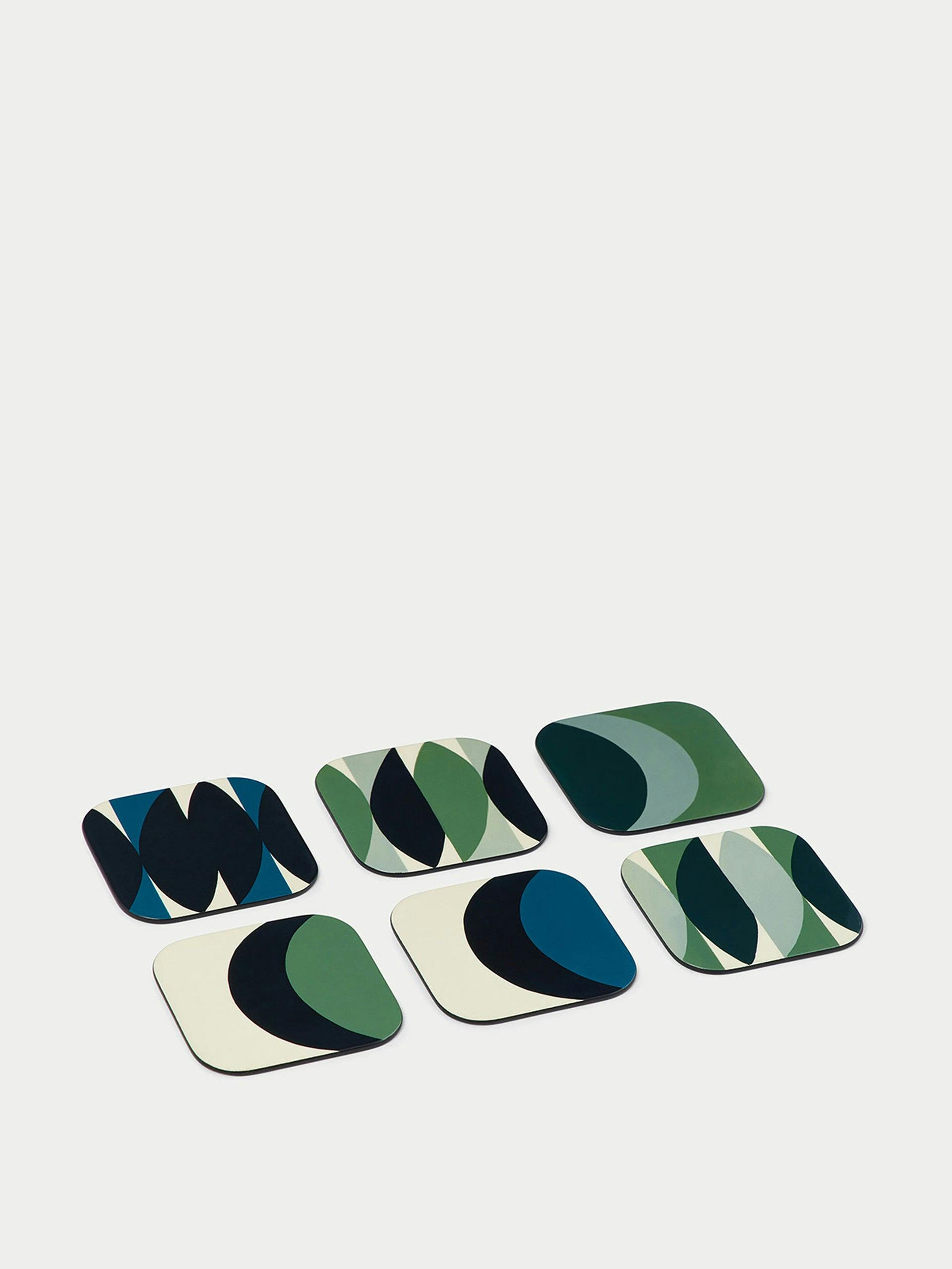 Lacquered wood coasters (set of 6)