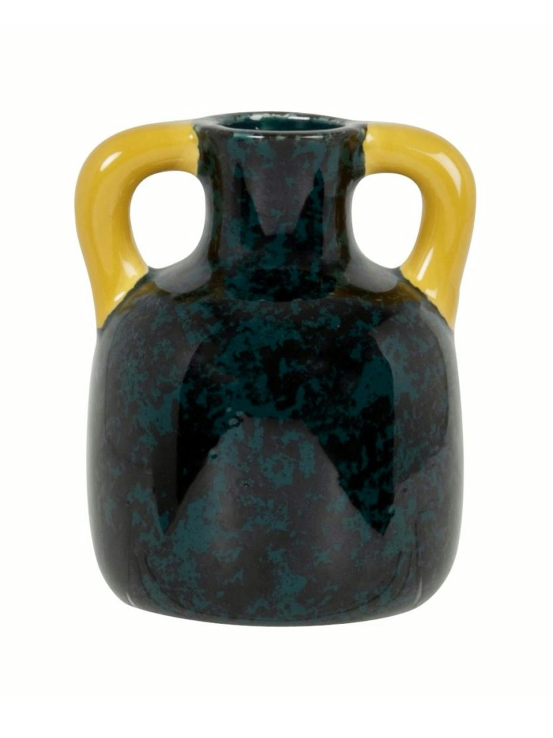 Black Dolomite jug with yellow handles