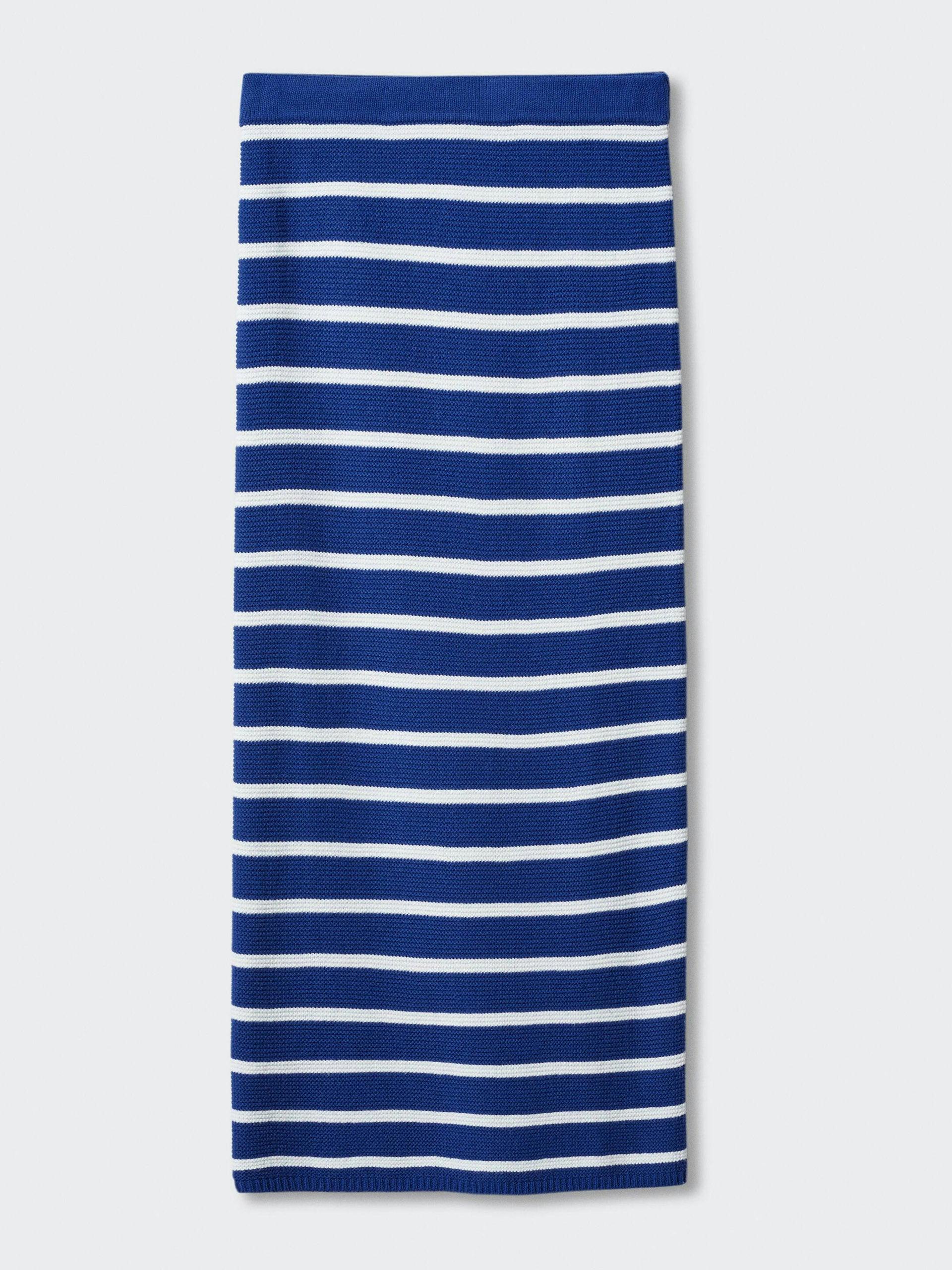 Navy and white stripe skirt