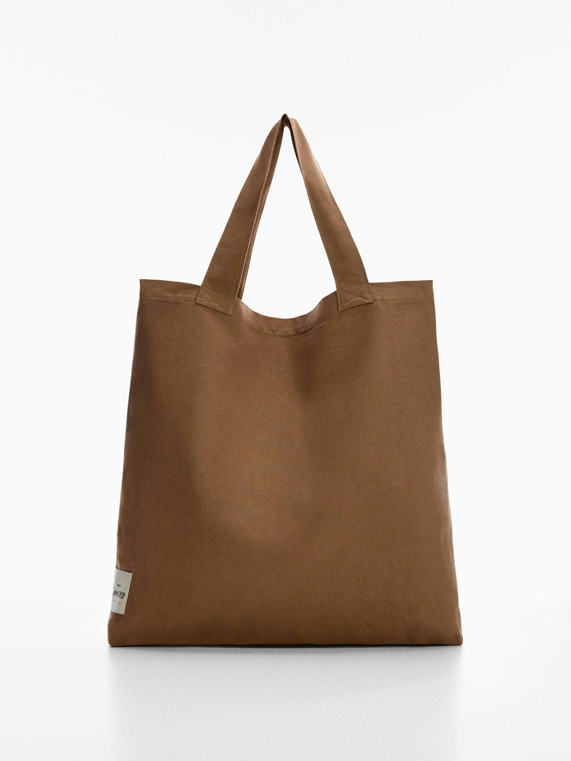 Brown canvas tote bag