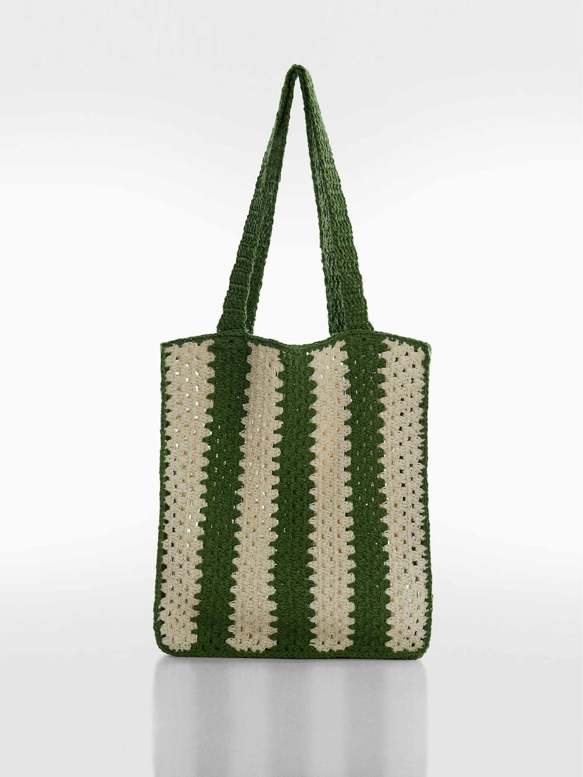 Green crochet bucket bag