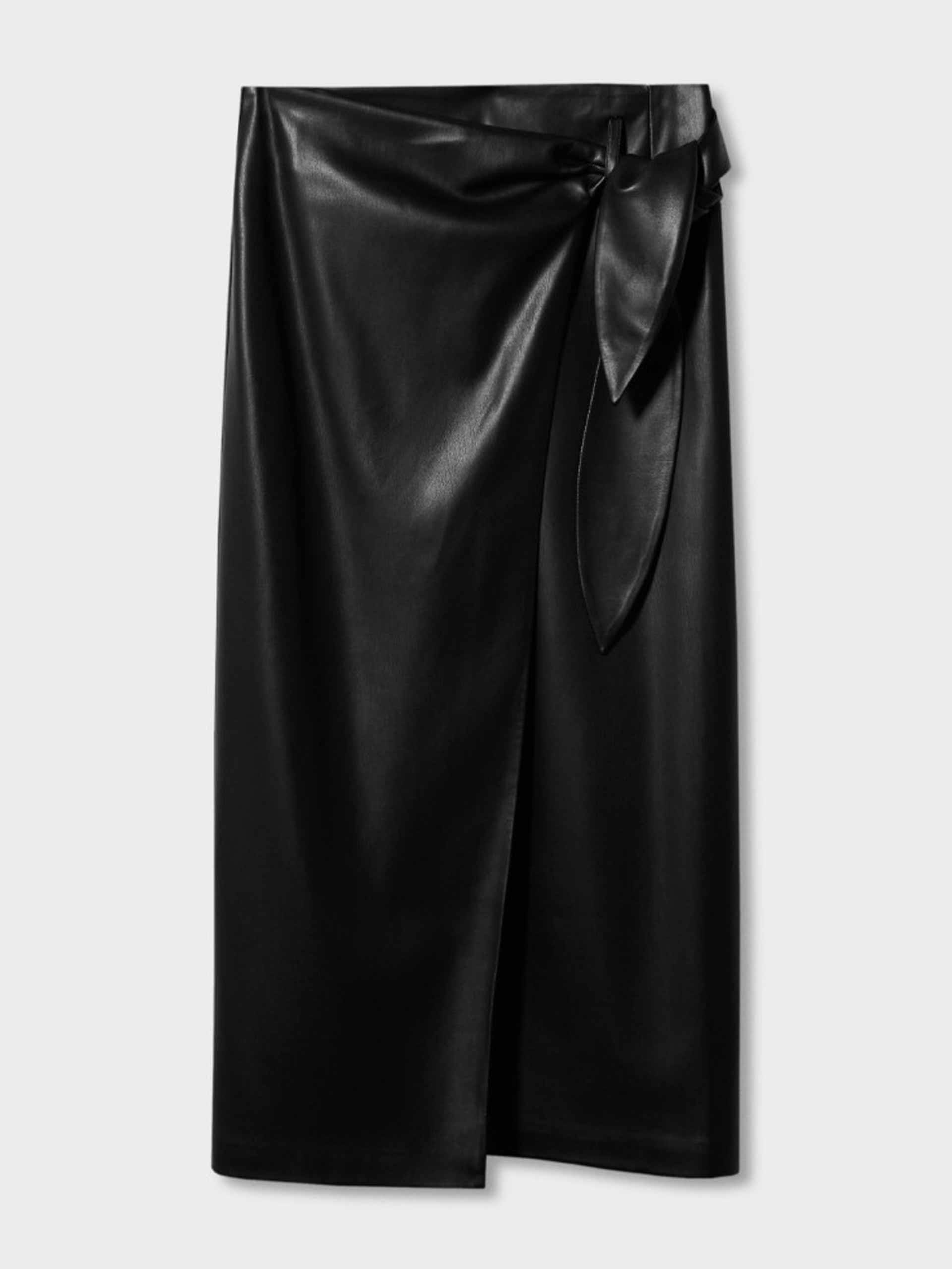 Black faux-leather skirt