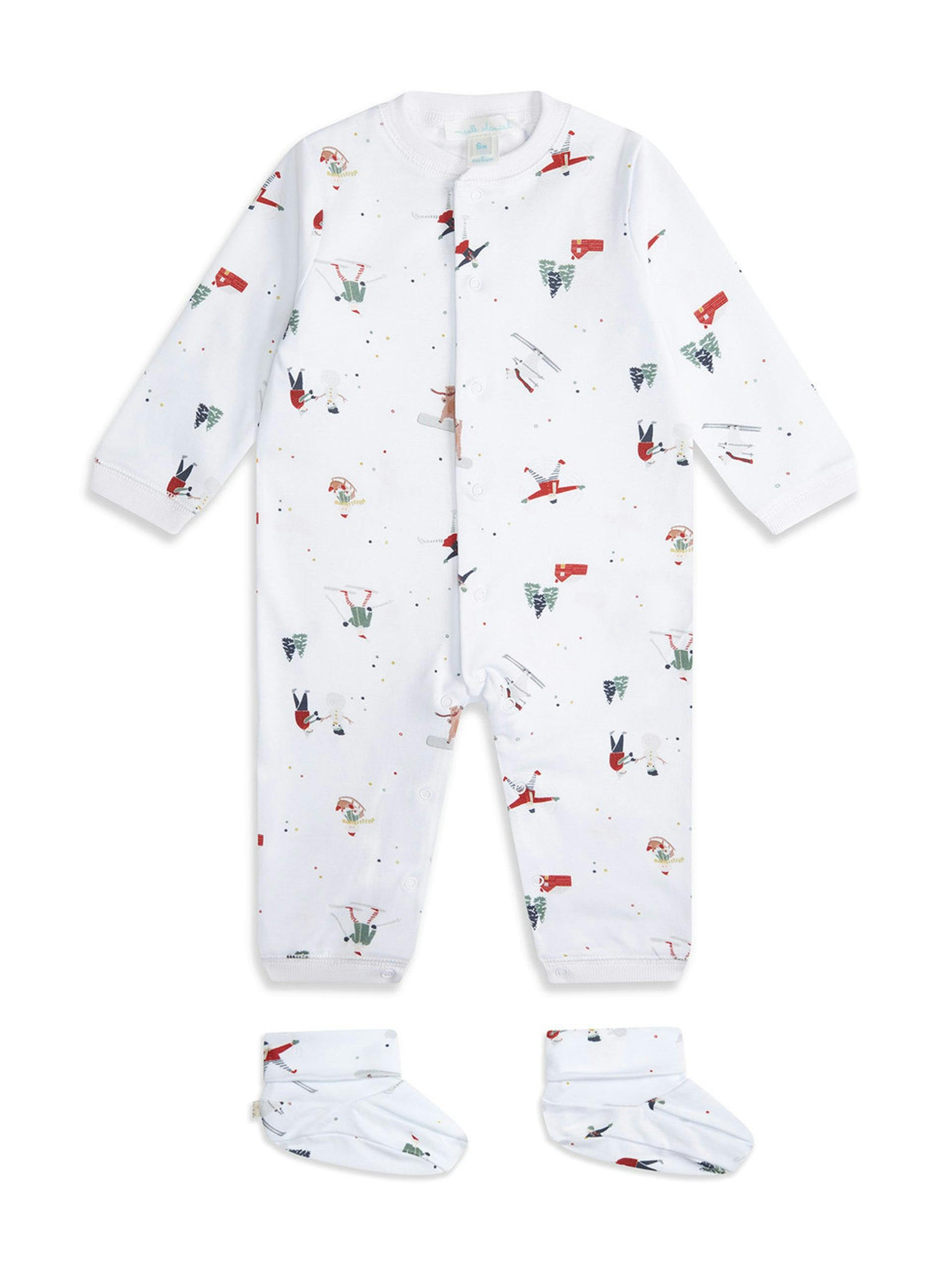 Cotton sleepsuit with matching socks