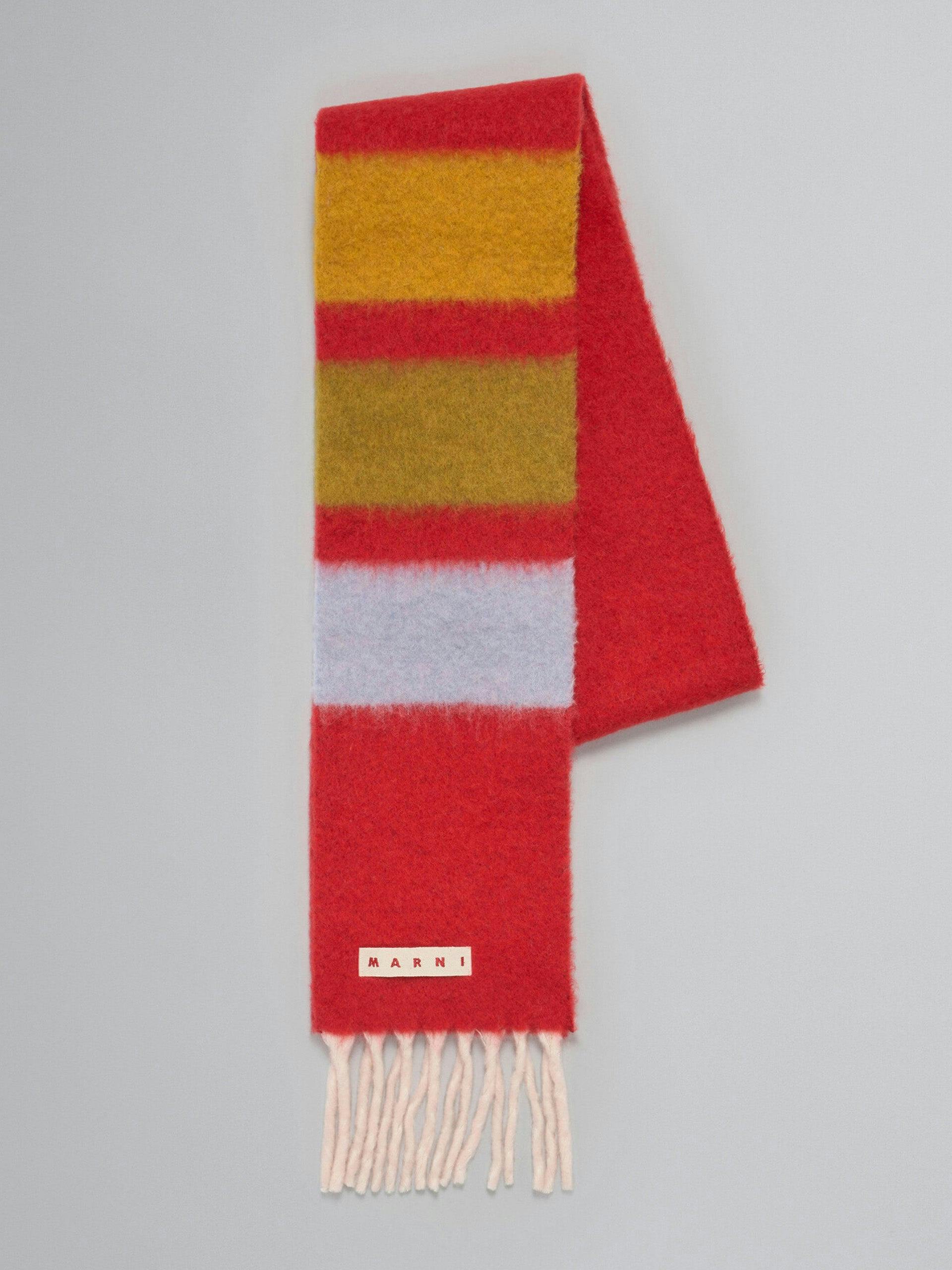 Red alpaca striped scarf