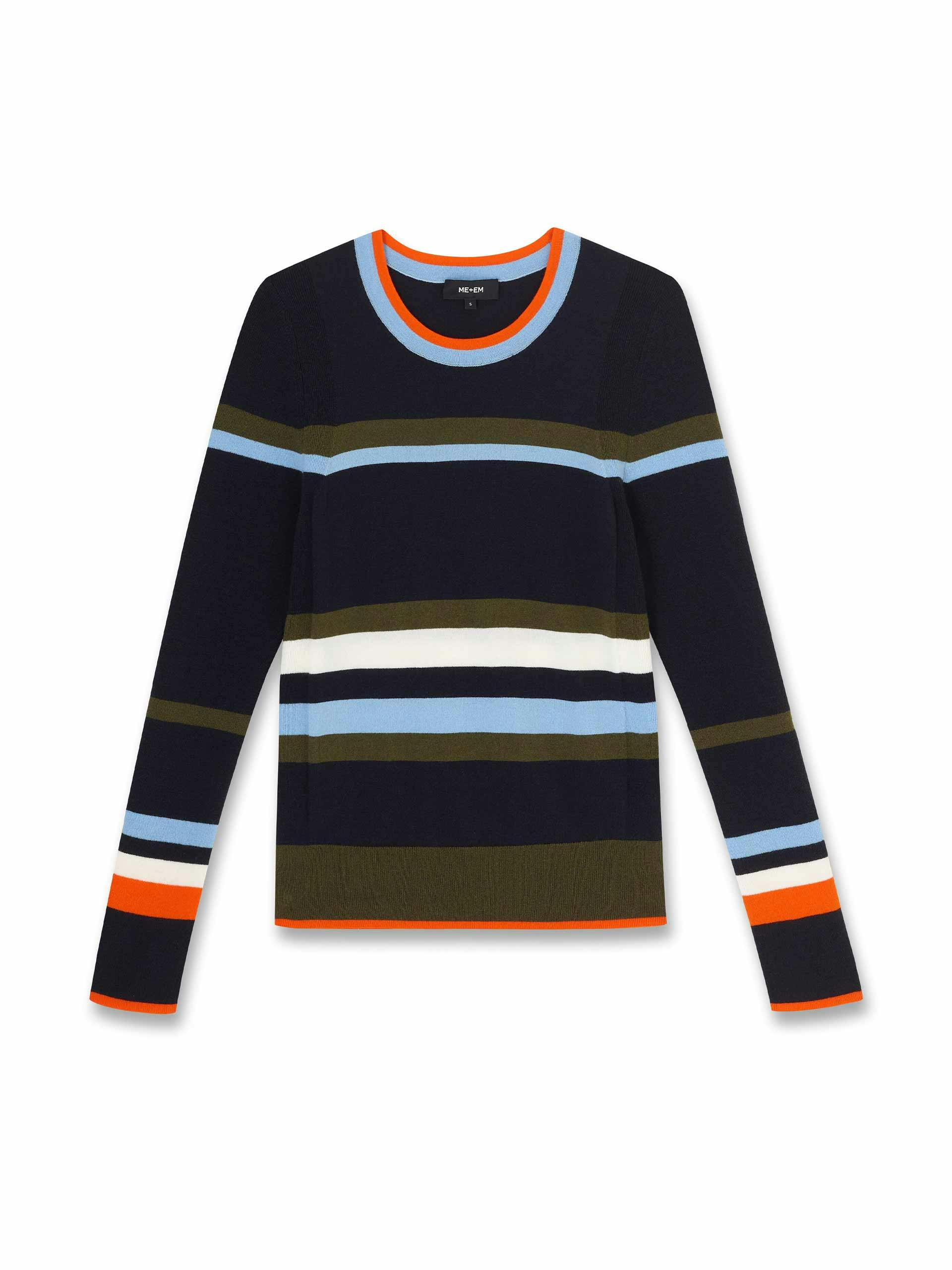 Striped stretch merino wool jumper