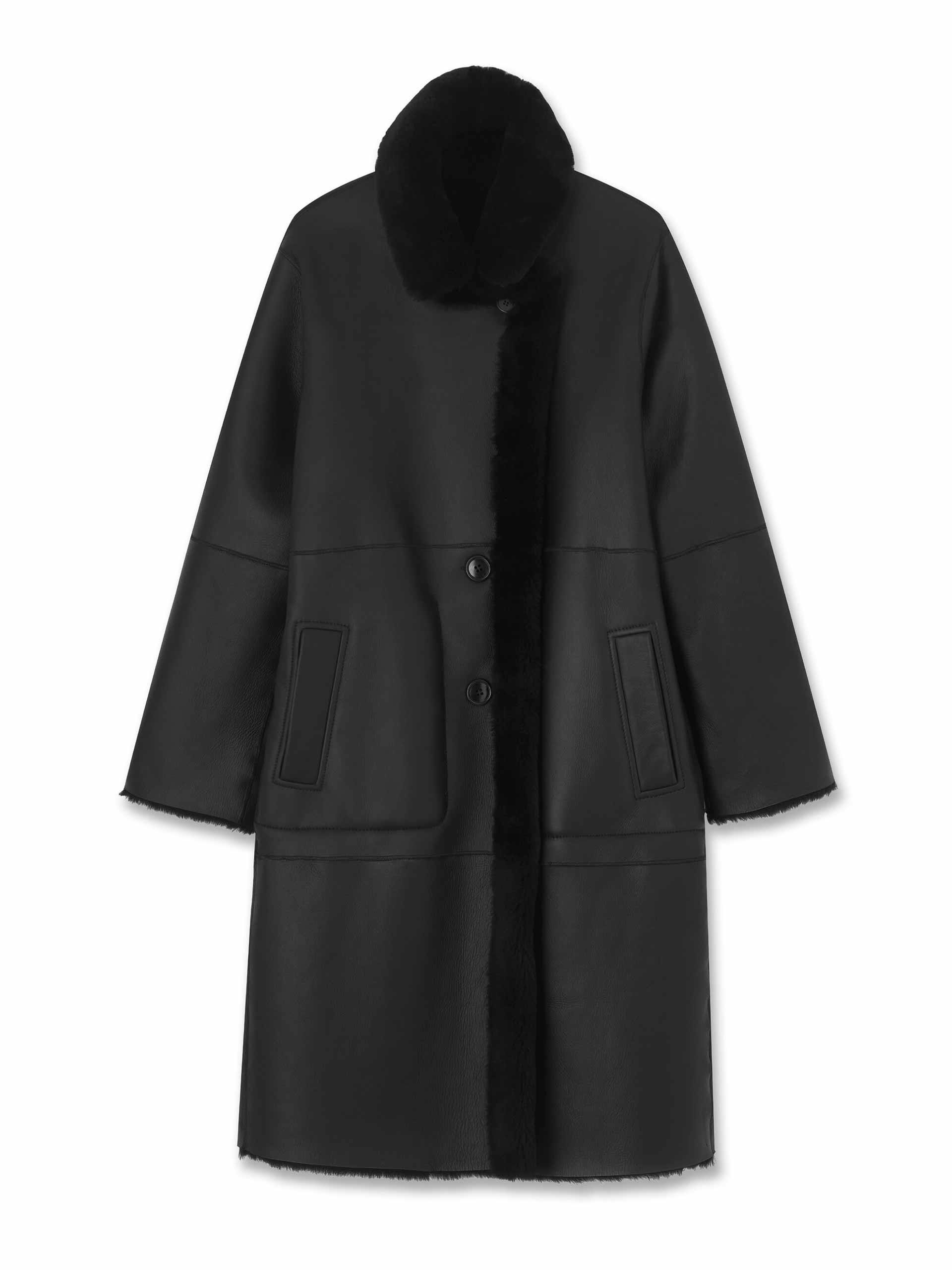 Shearling reversible coat