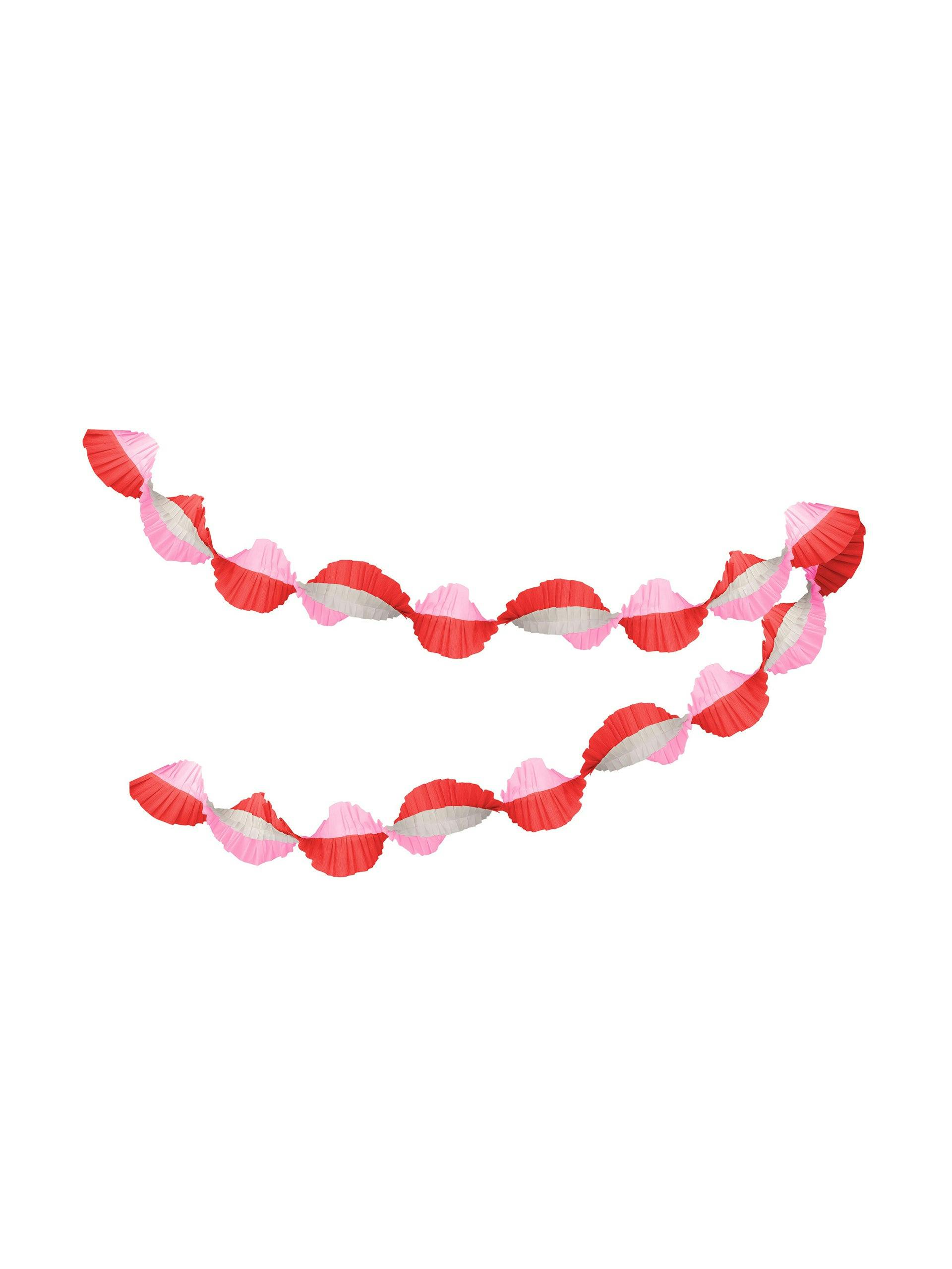 Pink & red stitched streamer