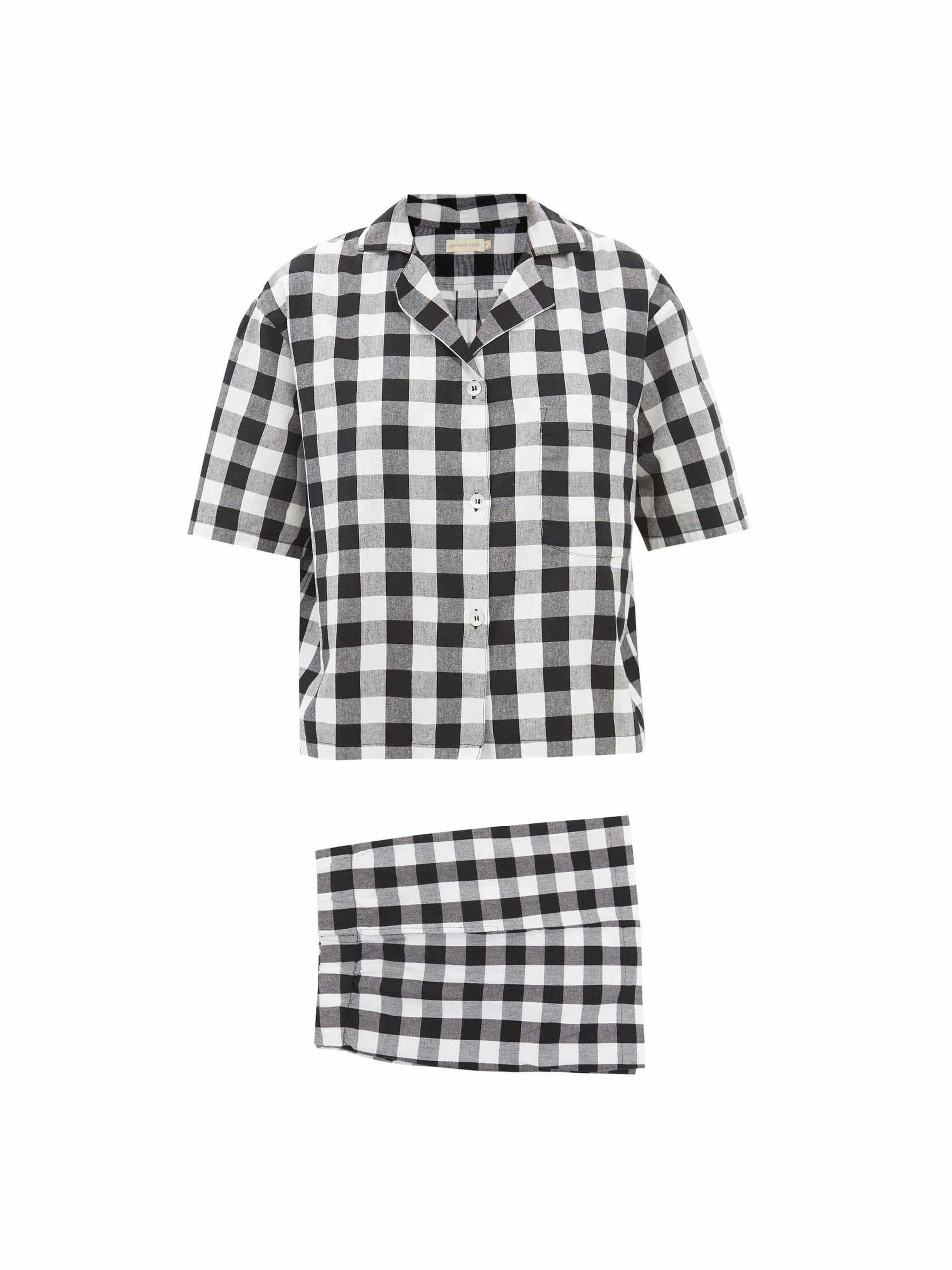 Black and white checked pyjama set