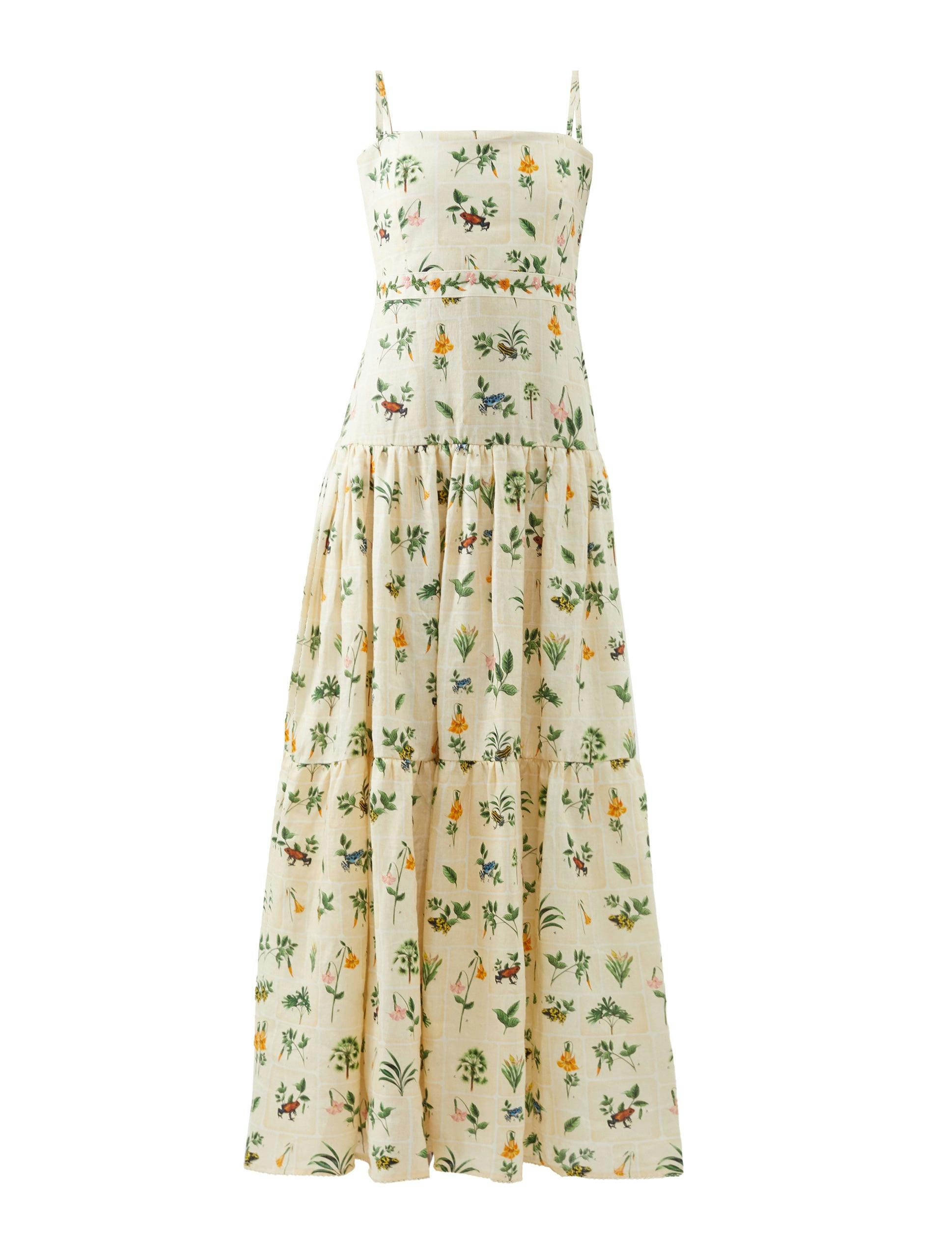 Lima floral-print linen maxi dress