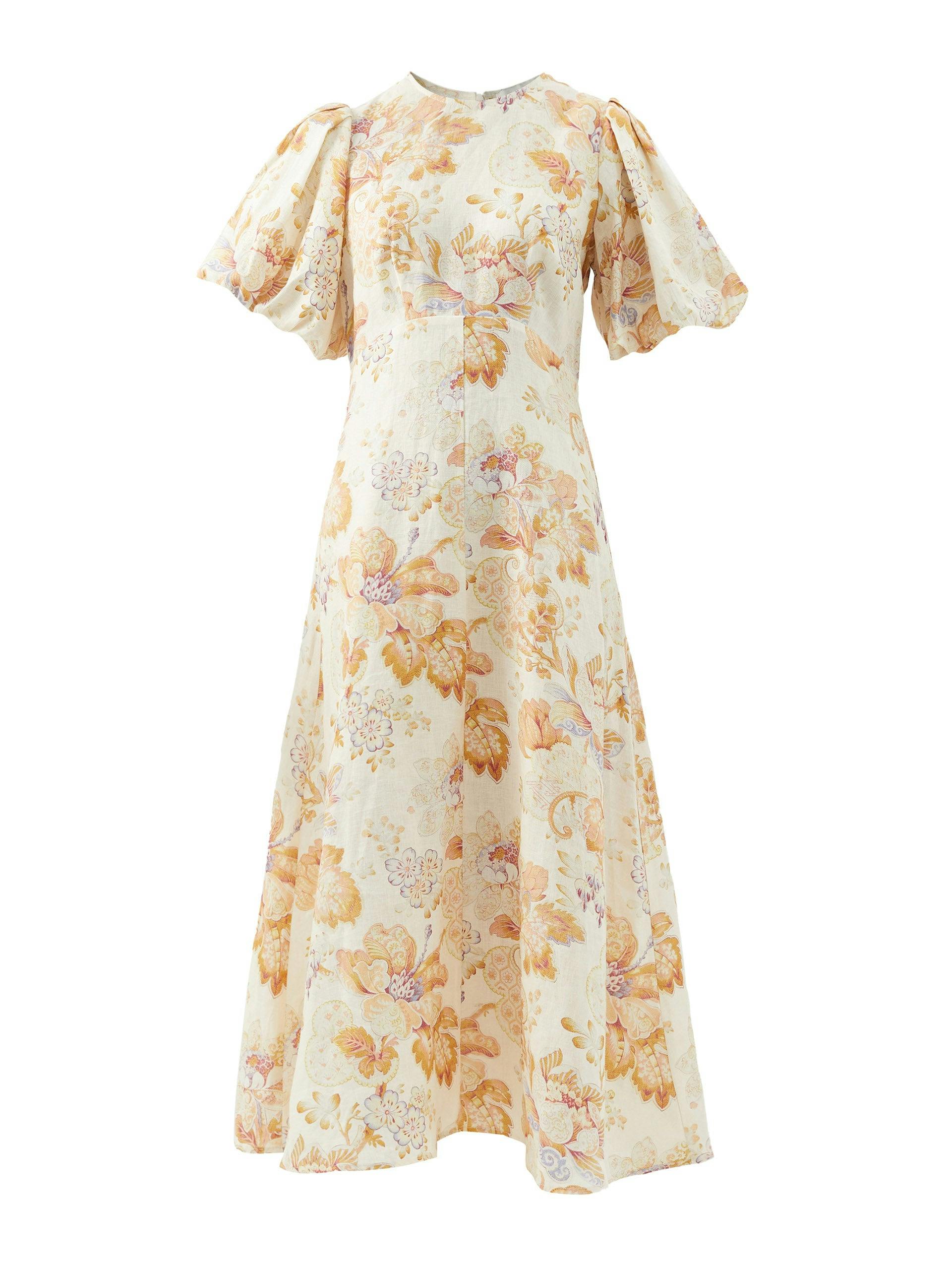 Philomena floral-print linen midi dress