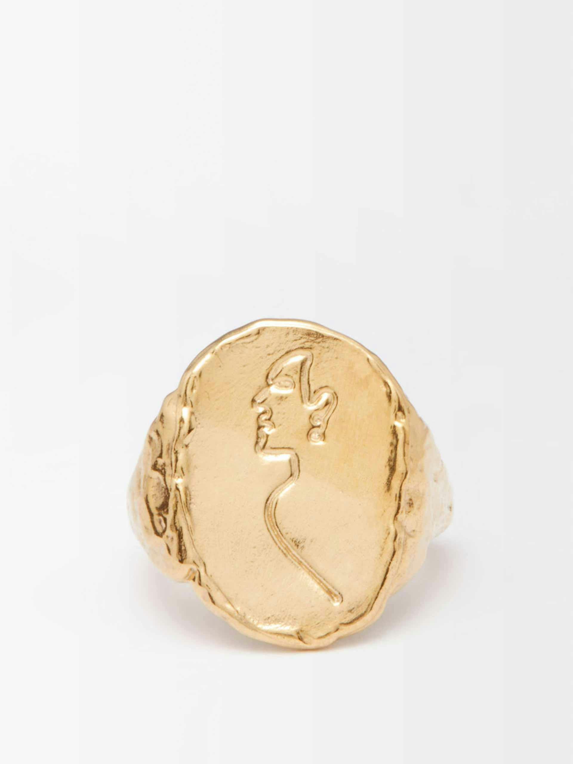 14kt gold-plated signet ring