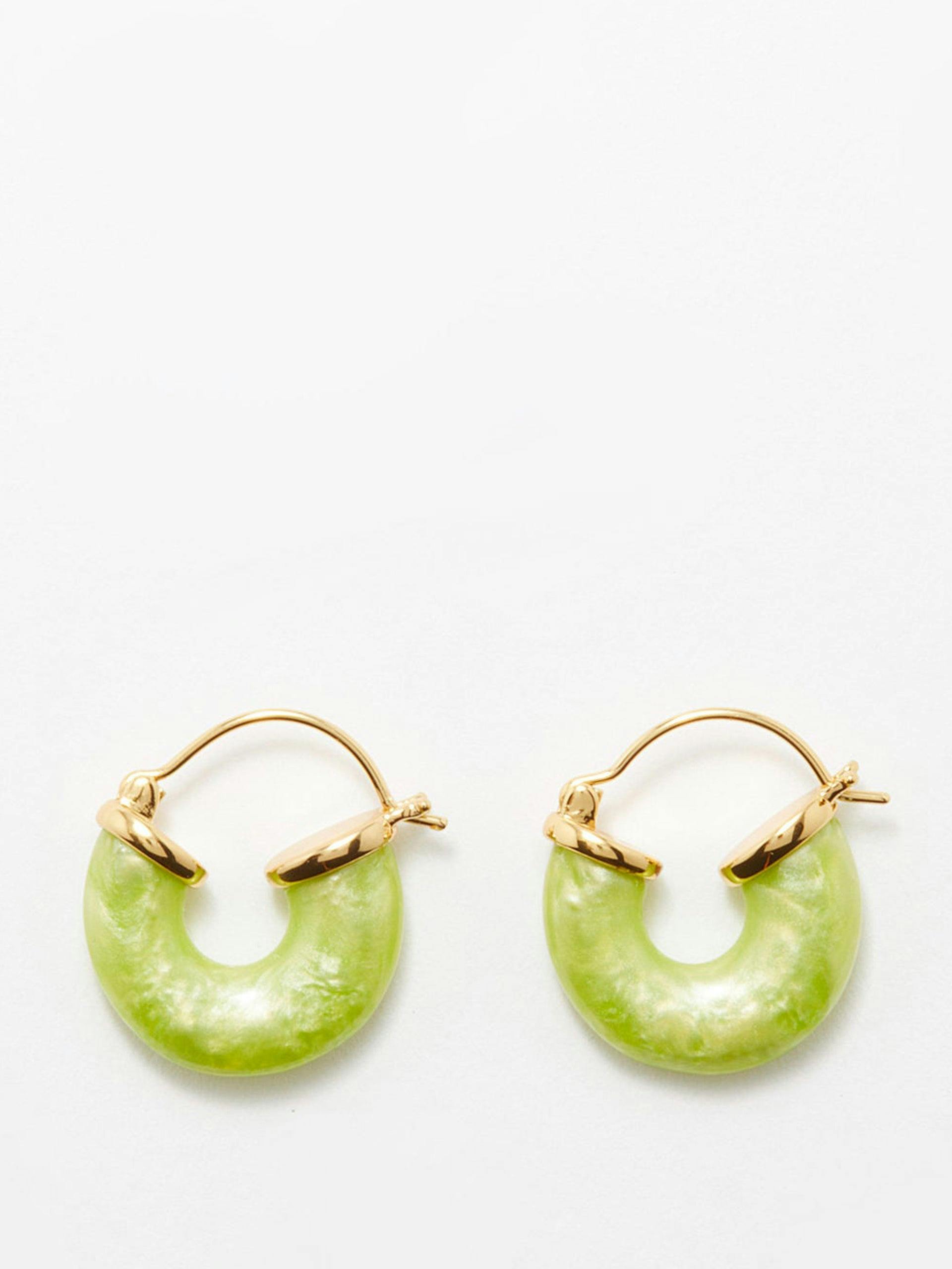 Petit Swell resin & 18kt gold-plated hoop earrings